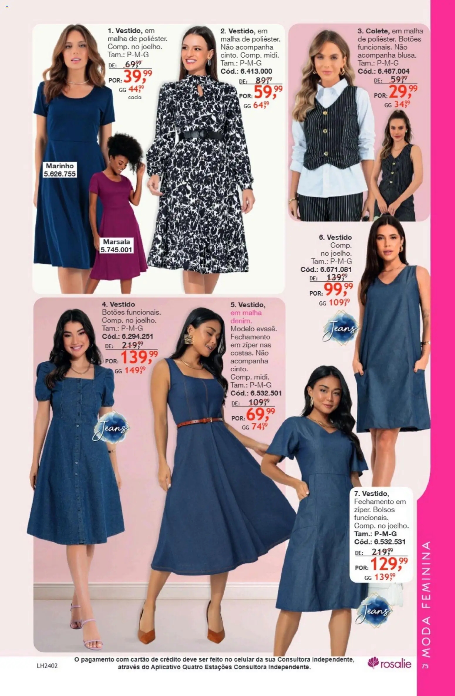 Quatro Estações Folheto - válido de 01.01.2026 | Página: 75 | Produtos: Celular, Vestido, Jeans