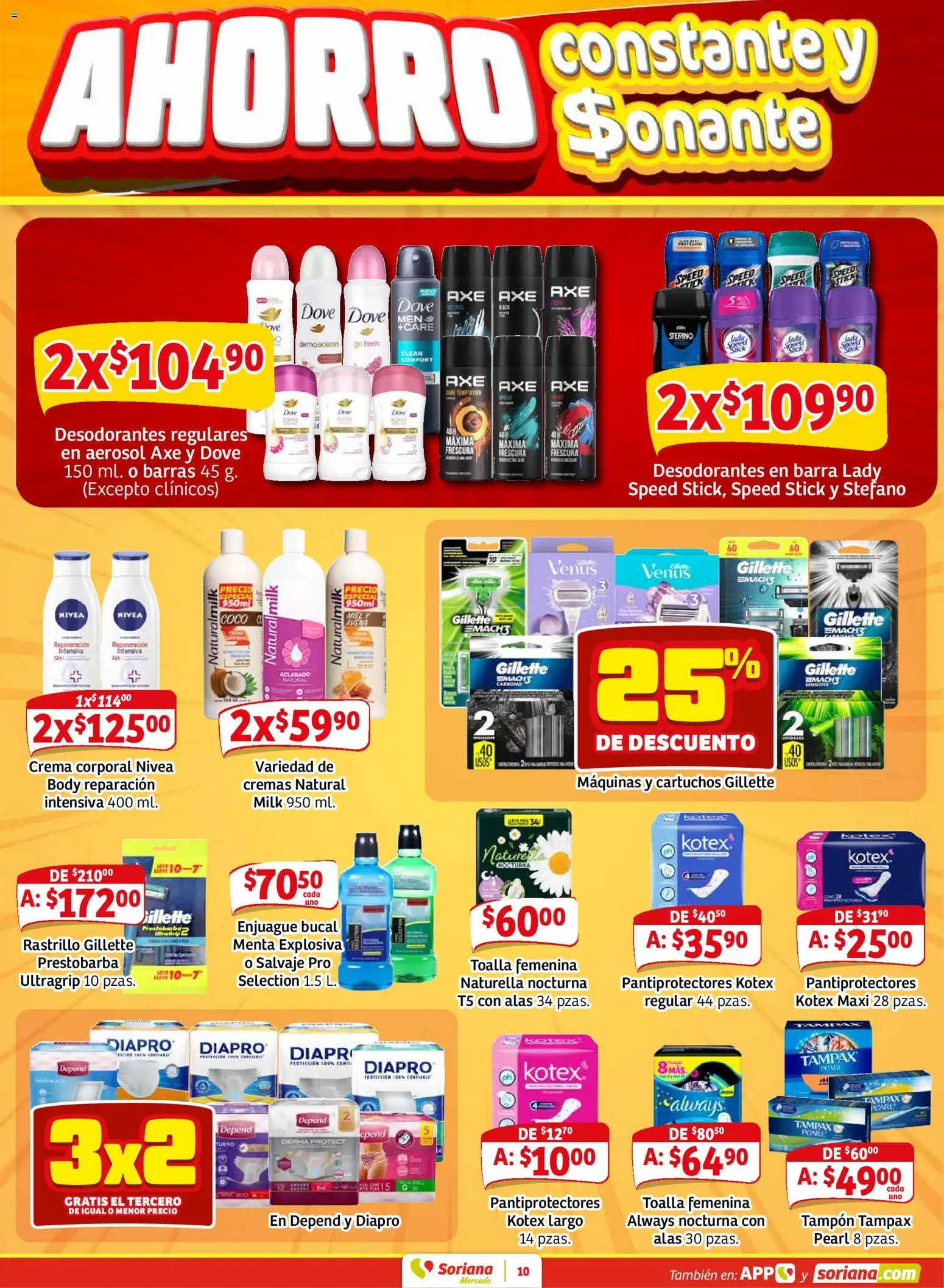 Nuevas ofertas de Soriana válidas en toda la República Mexicana desde el 12.02.2026. ¡Encuentra las mejores ofertas en Soriana - Pesito Valedor Mercado: Ags, Col, Gto, Jal, Mich! | Página: 18 | Productos: Enjuague bucal, Crema, Rastrillo, Toalla