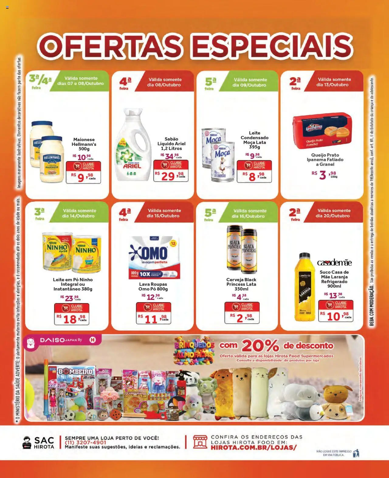 Hirota Food Folheto - válido de 08.10.2025 | Página: 6 | Produtos: Pó, Ariel, Leite, Queijo