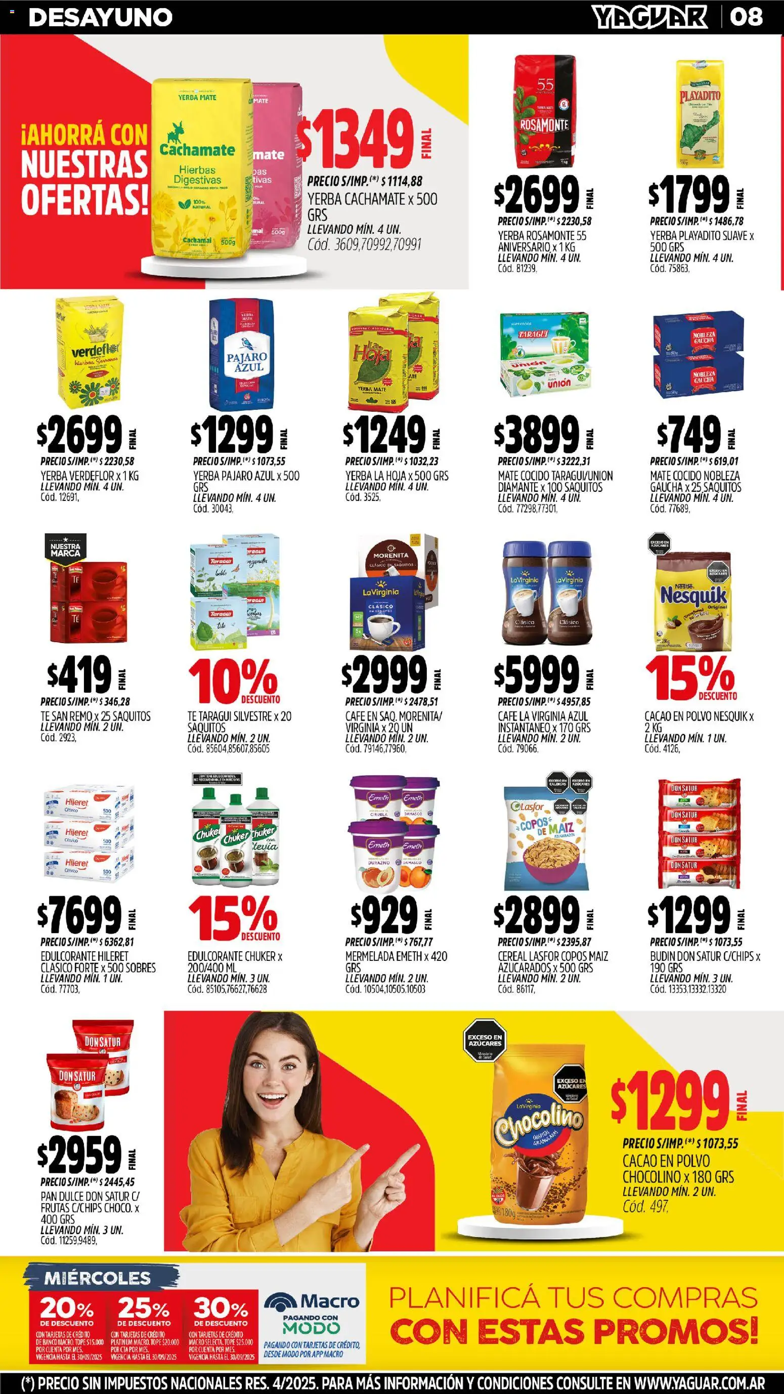 Yaguar - Jujuy │ válido desde el 27.10.2025 | Página: 8 | Productos: Polvo, Pan, Mate cocido, Cacao