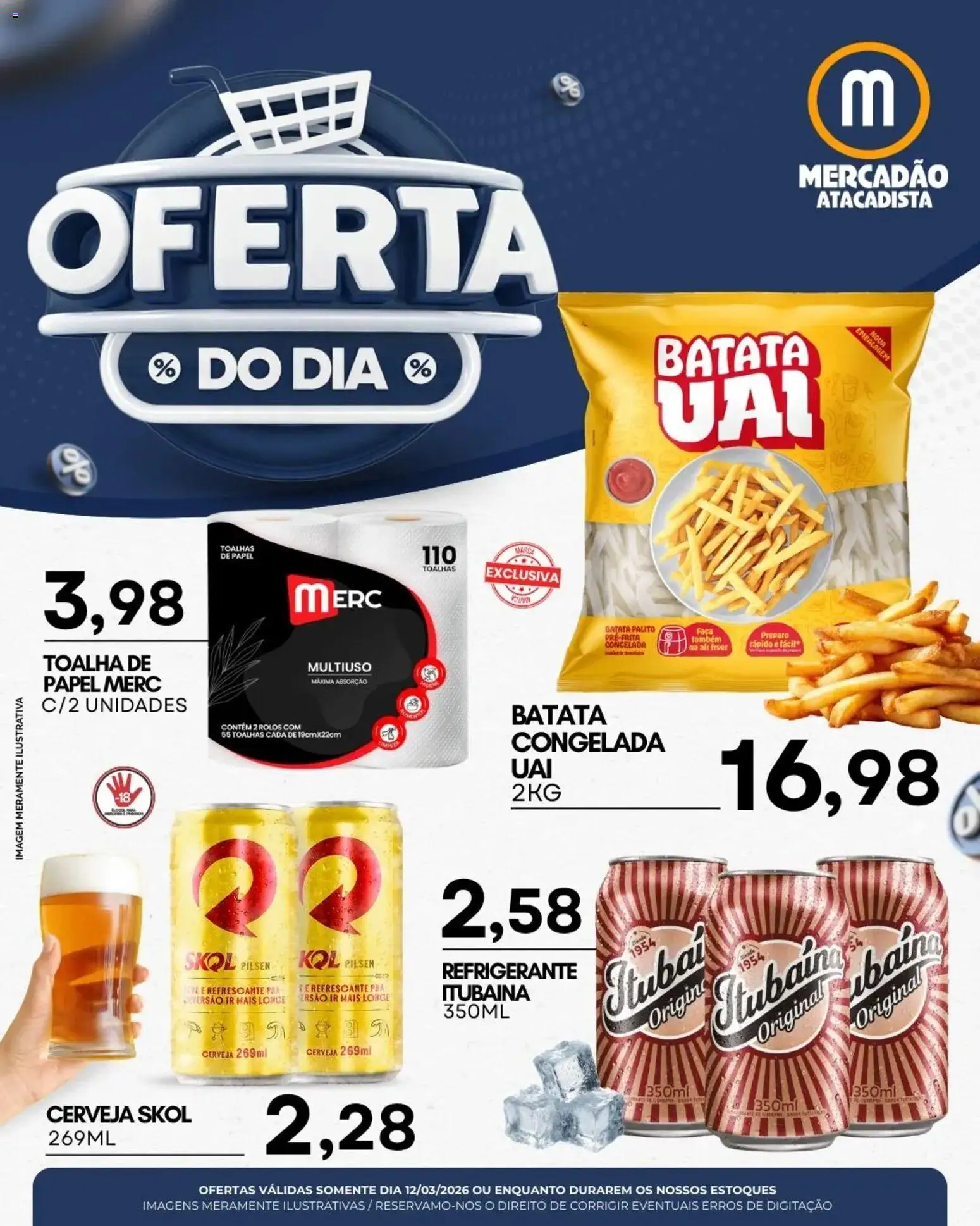 Mercadão Atacadista Folheto - válido de 12.03.2026 | Página: 1 | Produtos: Faca, Cerveja, Refrigerante, Batata