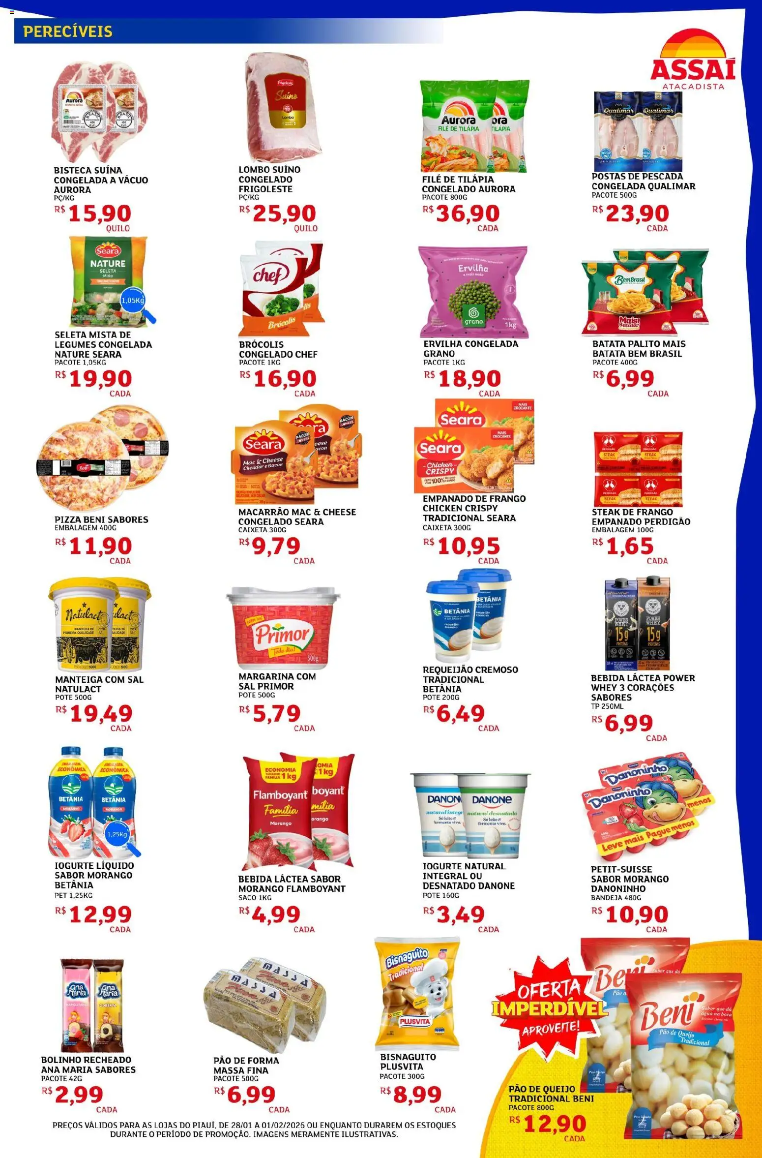 Assaí Atacadista Folheto - válido de 28.01.2026 | Página: 3 | Produtos: Lombo, Massa, Requeijão, Pão de queijo