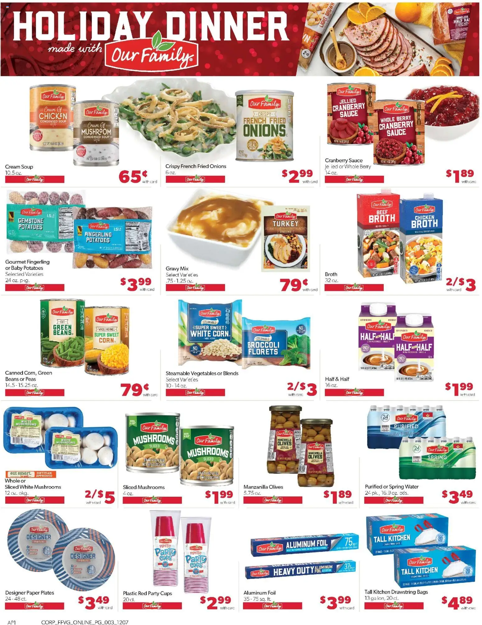 Family Fare Weekly Ad - MI - valid from 07.12.2025 | Page: 3 | Products: Mushrooms, Cream, Water, Sauce