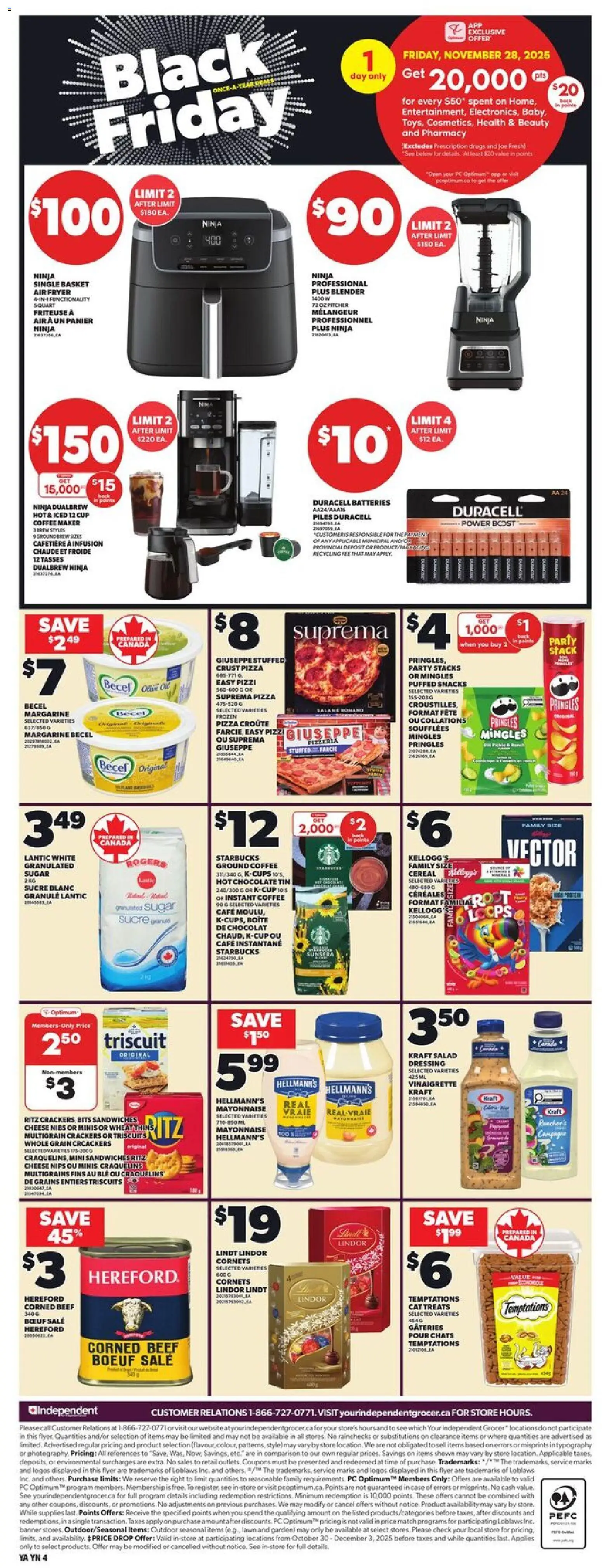Independent Grocer flyer valid from 27.11.2025 | Page: 4 | Products: PC, Basket, Cheese, Chocolate
