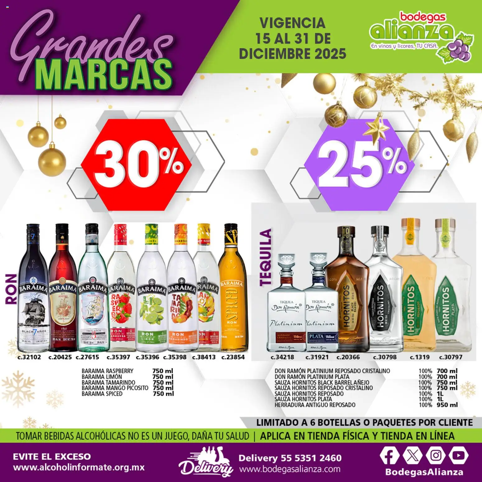 Nuevas ofertas de Bodegas Alianza válidas en toda la República Mexicana desde el 15.12.2025. ¡Encuentra las mejores ofertas en Bodegas Alianza catálogo Grandes Marcas! | Página: 7 | Productos: Limón, Mango, Tequila