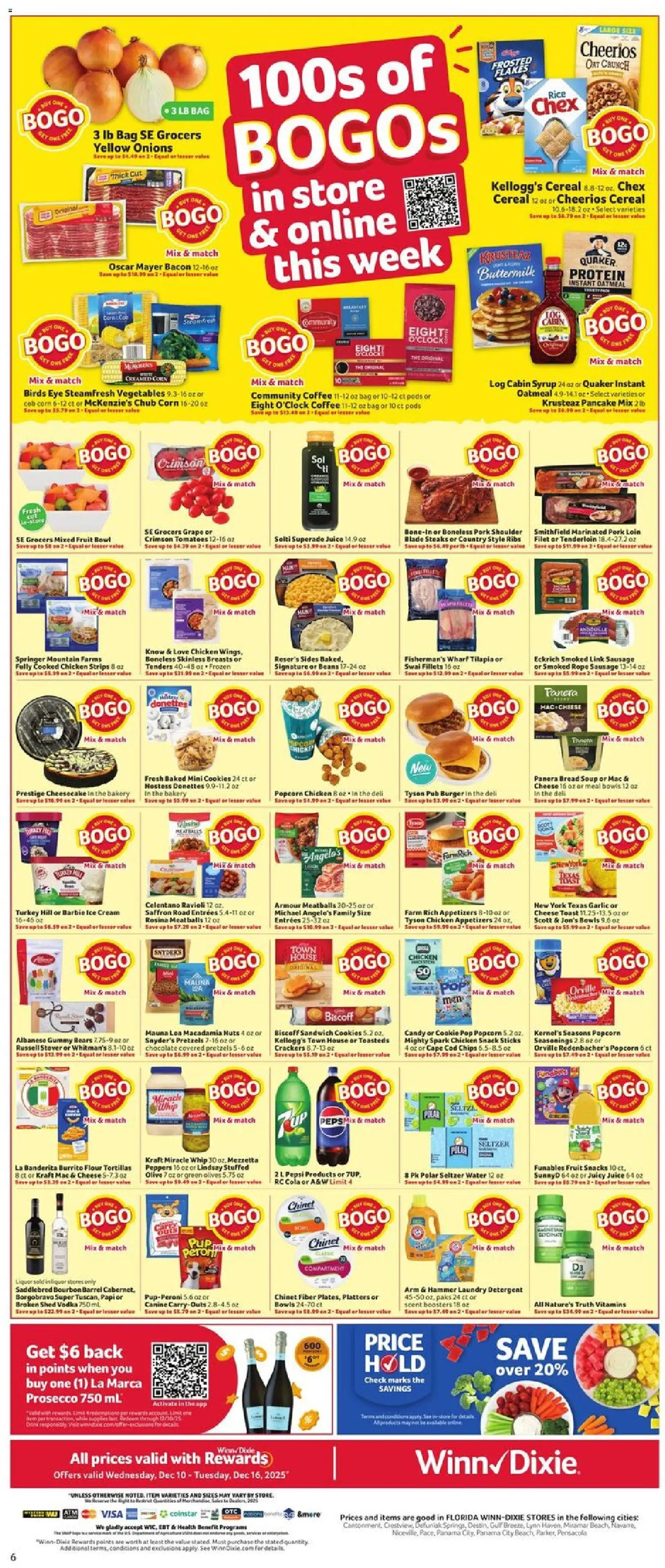 Winn Dixie Weekly Circular - FL - valid from 10.12.2025 | Page: 6 | Products: Chocolate, Nuts, Cream, Cookies