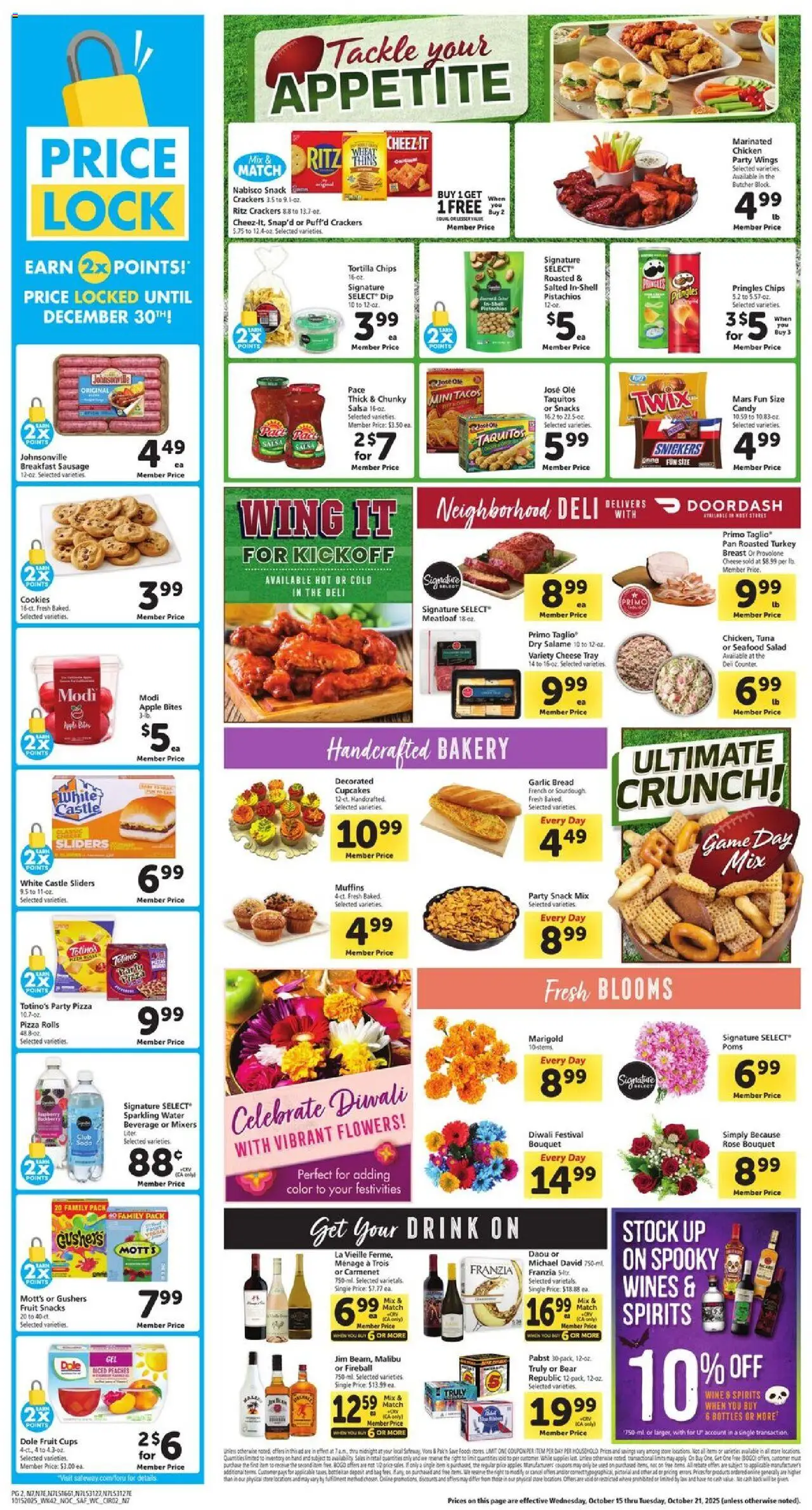 Safeway Weekly Ad - valid from 15.10.2025 | Page: 2 | Products: Peaches, Pan, Water, Sausage