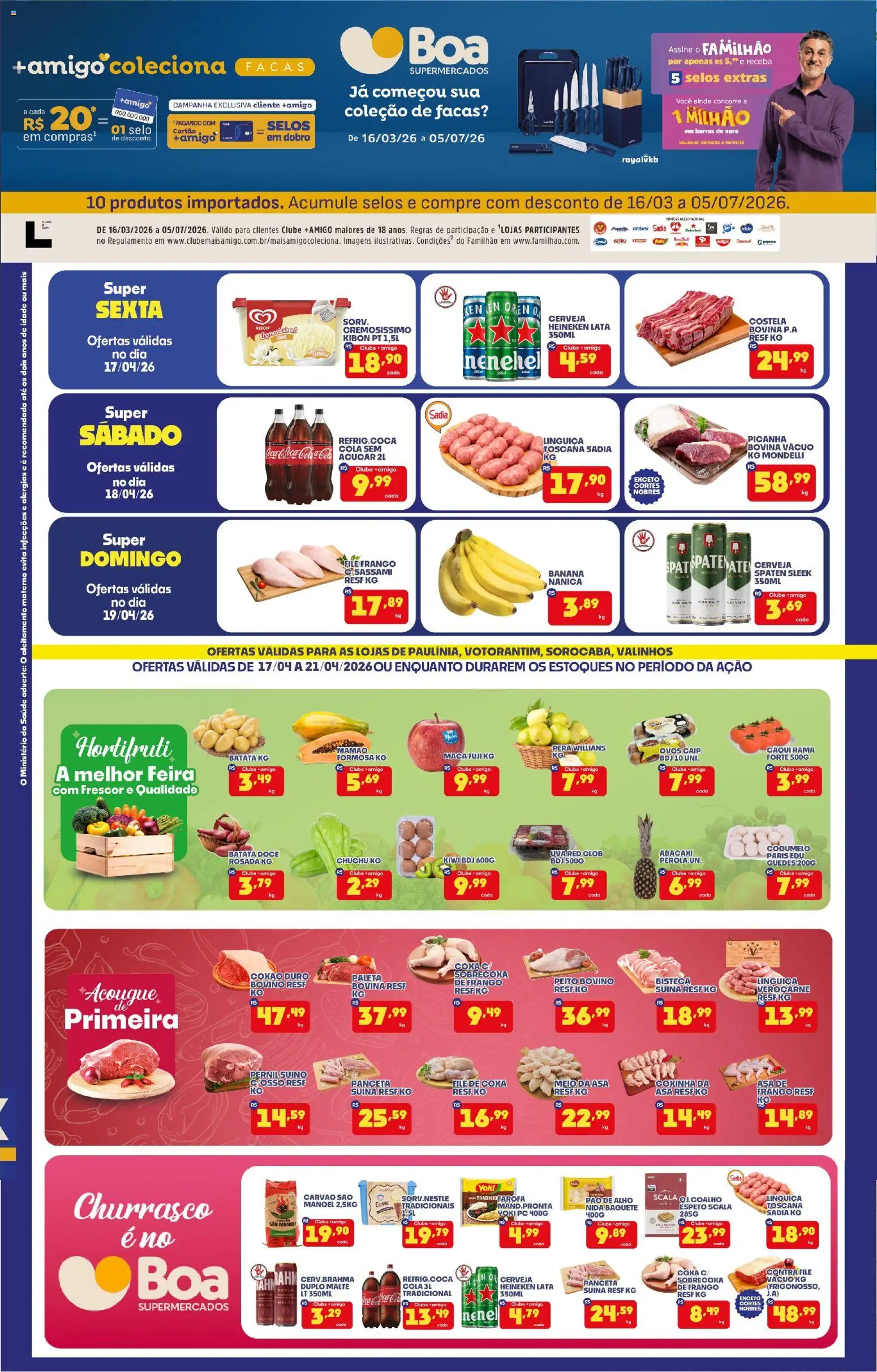Boa Supermercados Folheto - válido de 17.04.2026 | Página: 1 | Produtos: Pao de alho, Linguiça, Mamão, PC