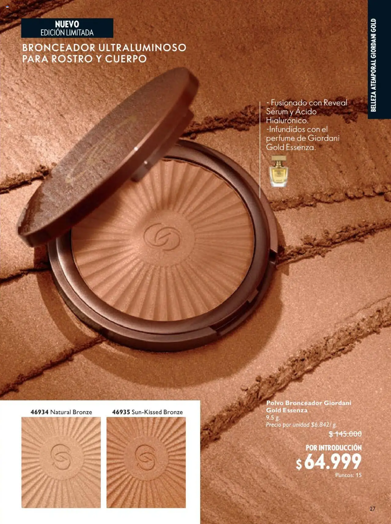 Oriflame revista - valida desde el 12.07.2025 | Página: 27 | Productos: Serum, Perfume, Polvo, Bronceador