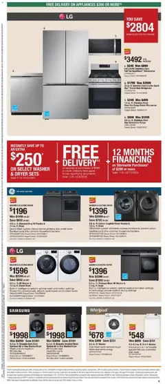 Preview of Home Depot weekly ads valid from 06.11.2025 | Page: 9 | Products: Microwave, Washer, Refrigerator, Dryer