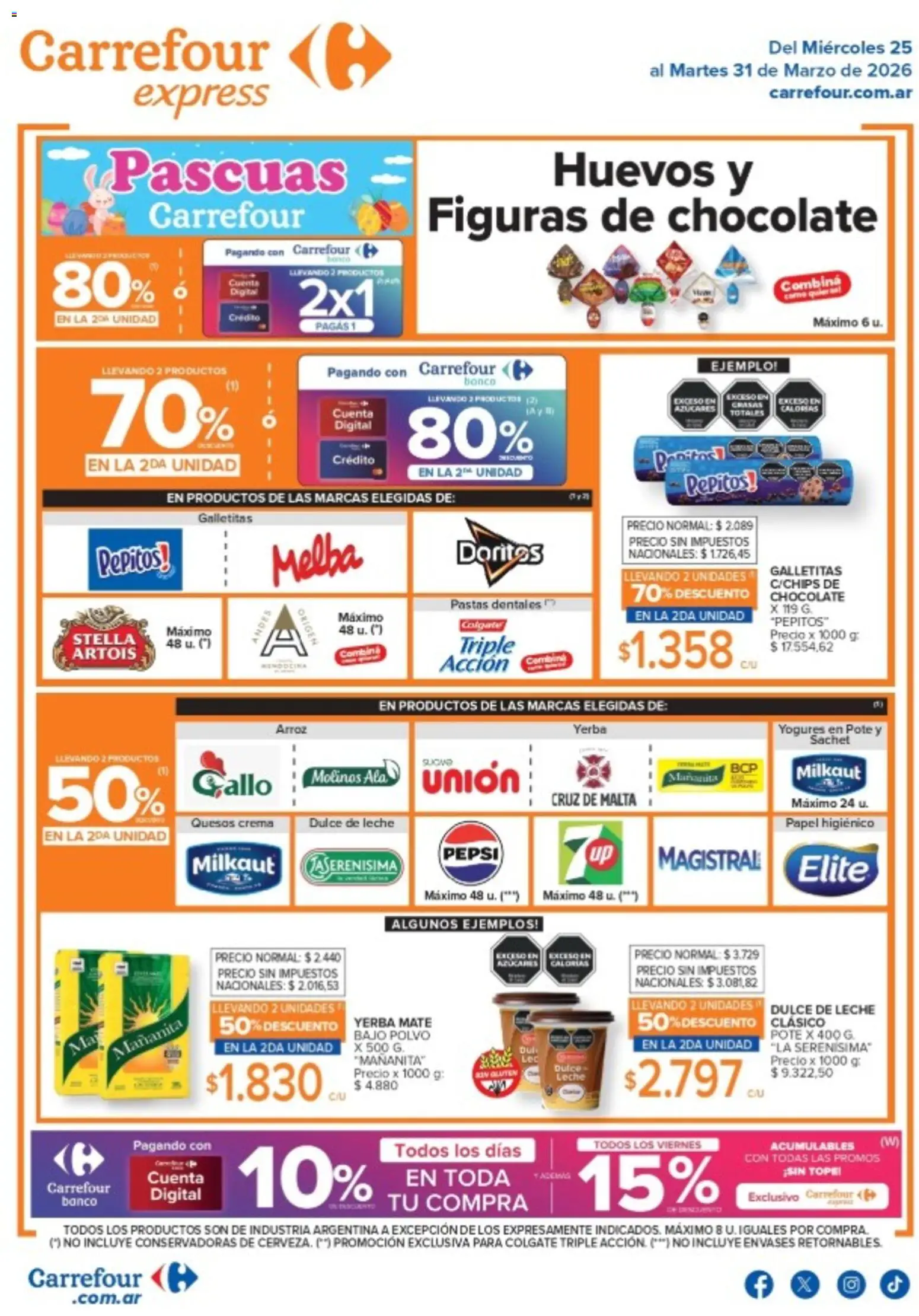 Carrefour Express - Ofertas │ válido desde el 26.03.2026 | Página: 1 | Productos: Yerba, Polvo, Leche, Crema