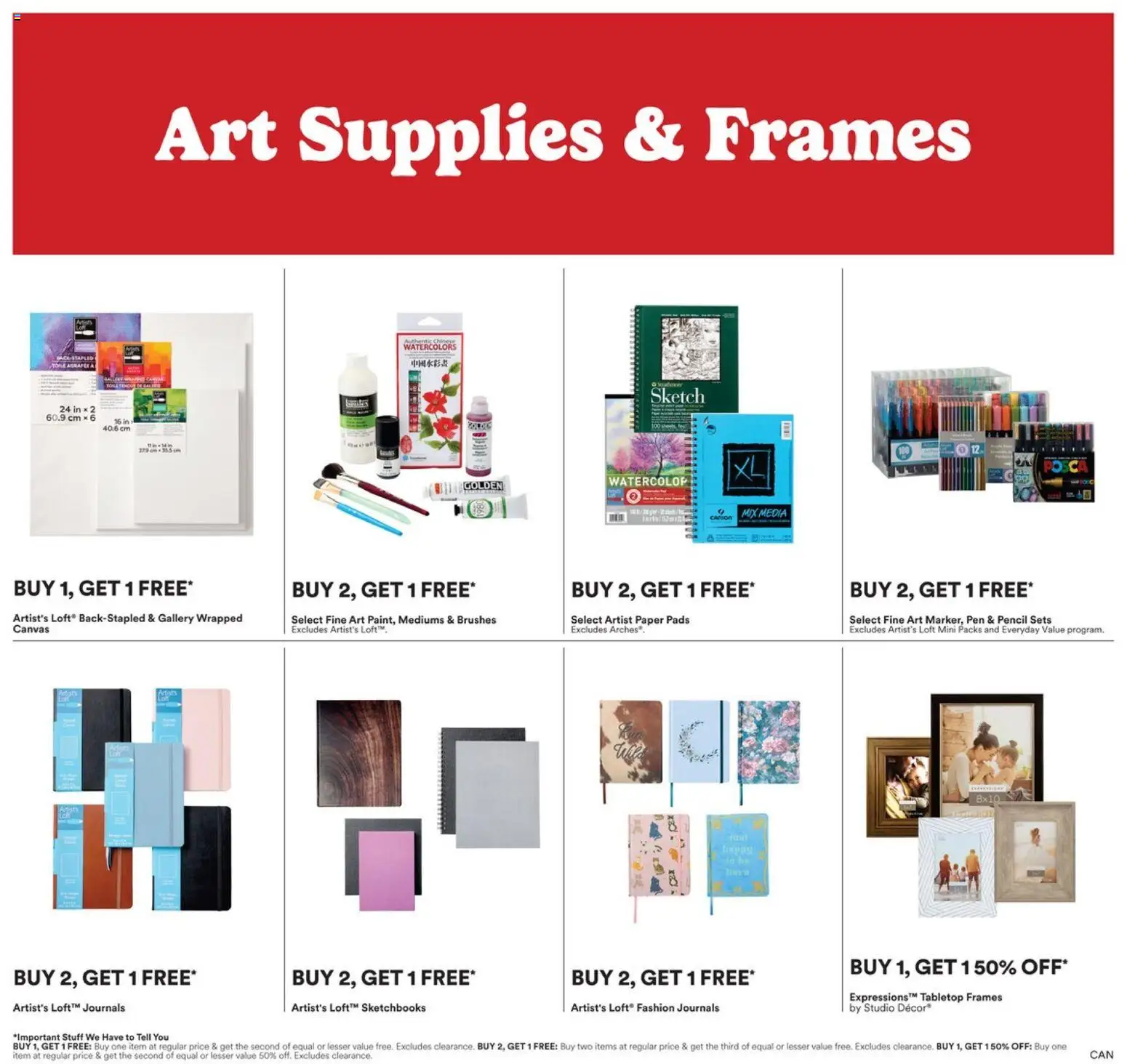 Michaels Ad - valid from 23.01.2026 | Page: 4 | Products: Canvas, Pencil, Pen, Pads