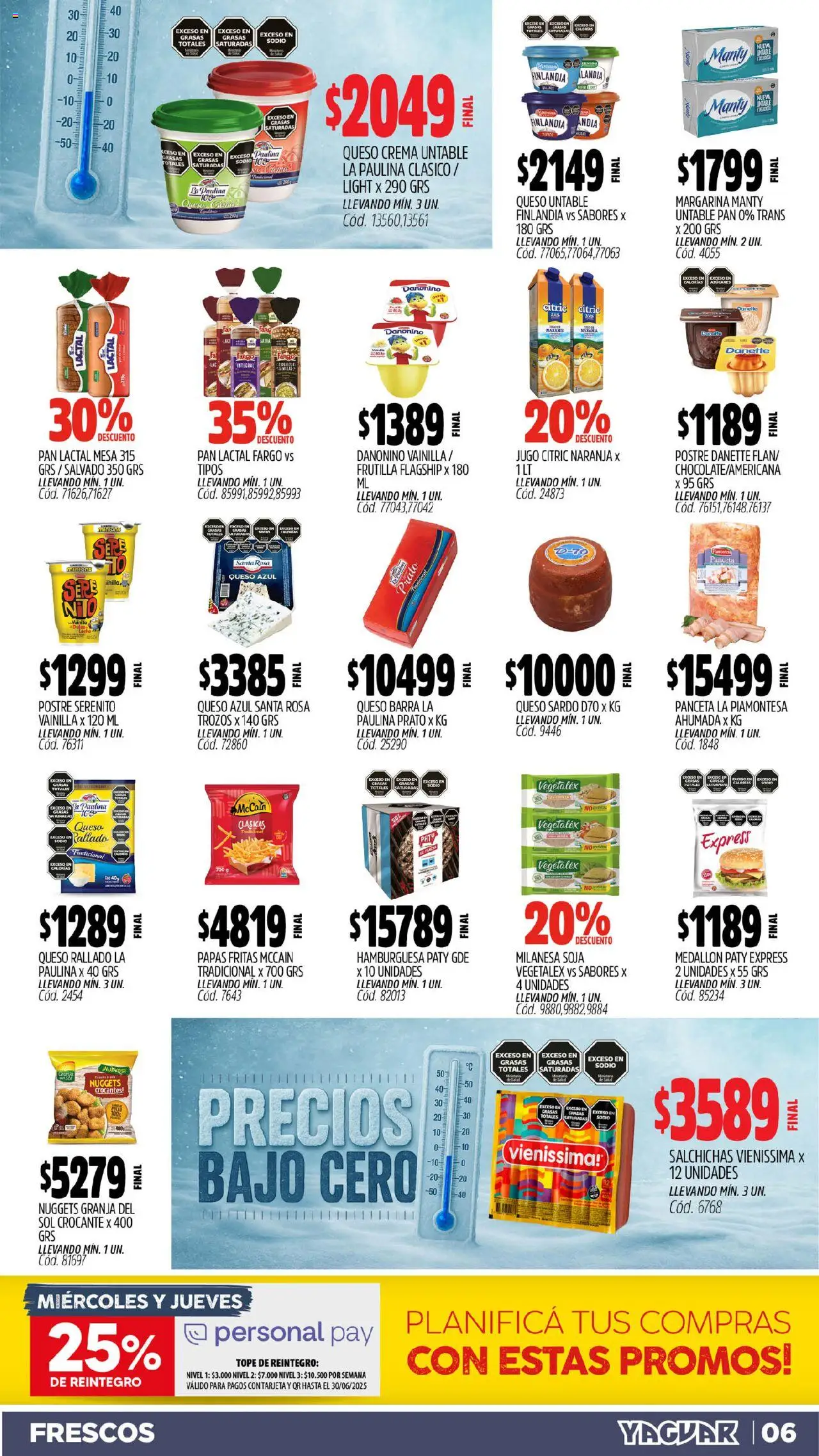 Yaguar catálogo │ válido desde el 09.06.2025 | Página: 7 | Productos: Frutilla, Milanesa, Panceta, Papas fritas