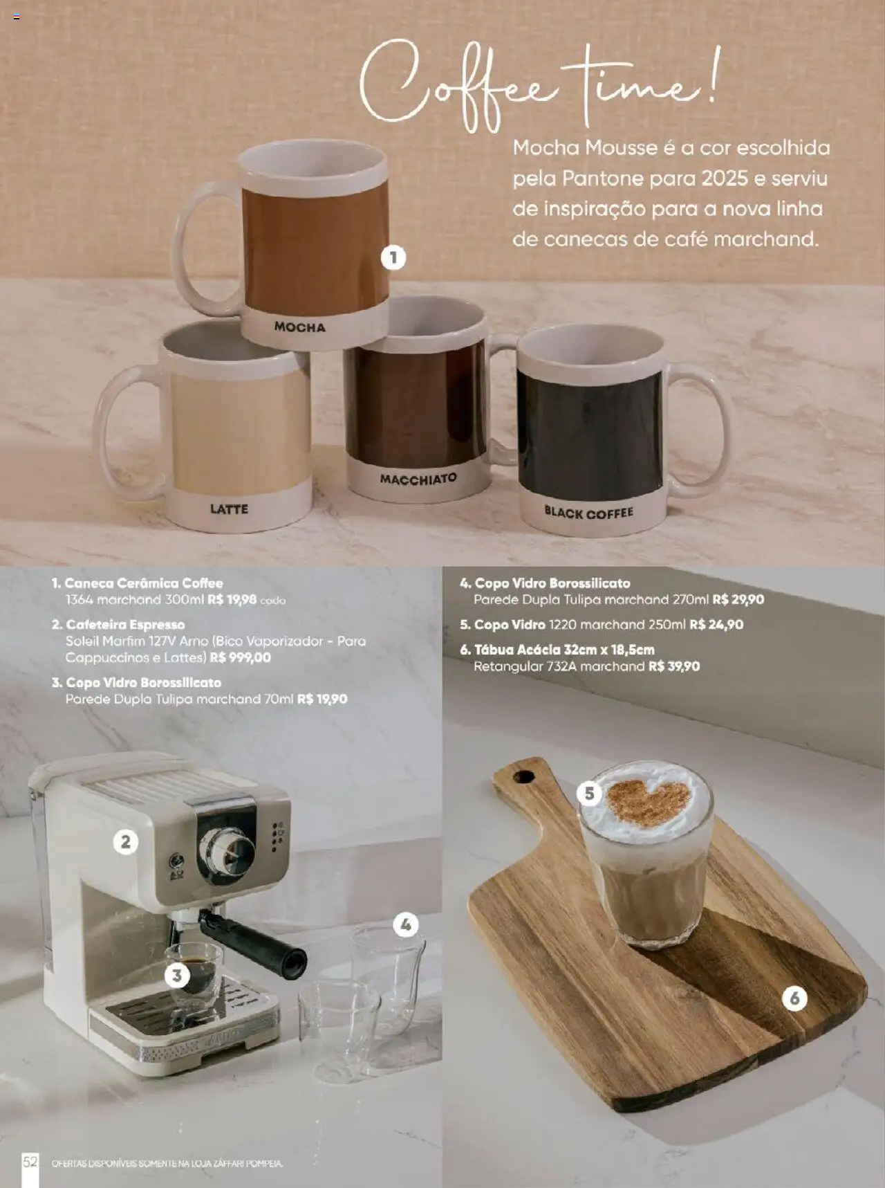 Zaffari Folheto - válido de 09.06.2025 | Página: 52 | Produtos: Mousse, Café, Caneca, Tábua