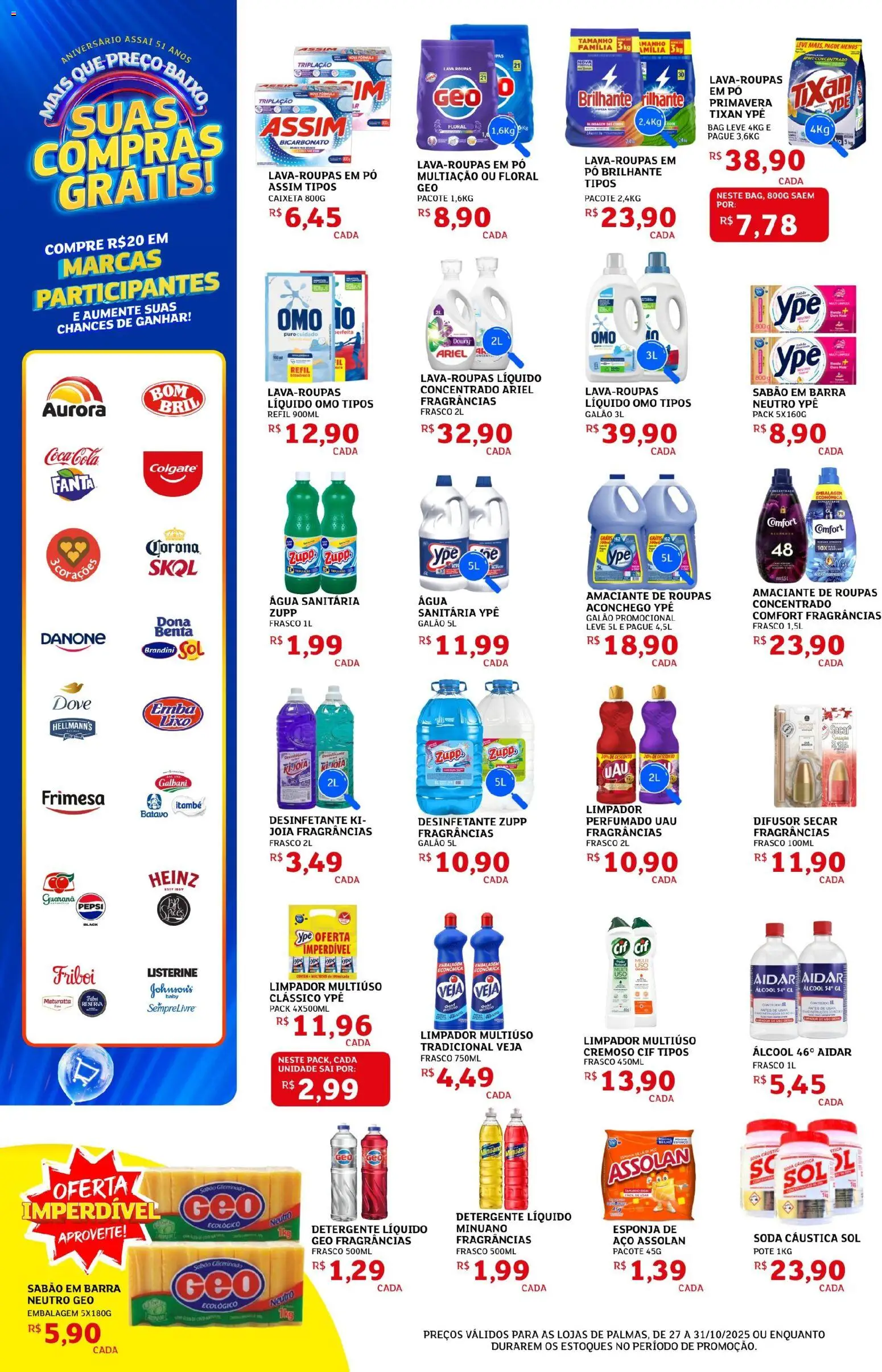Assaí Atacadista Folheto - válido de 27.10.2025 | Página: 6 | Produtos: Difusor, Limpador multiuso, Guaraná, Detergente