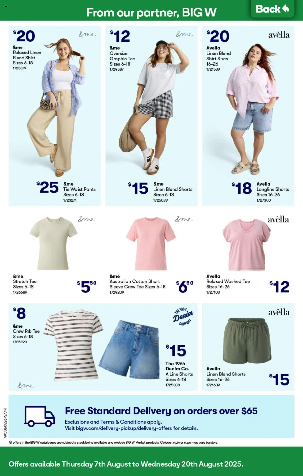 Woolworths catalogue - valid from 06.08.2025 | Page: 44 | Products: Denim, Linen, Pants, Shorts