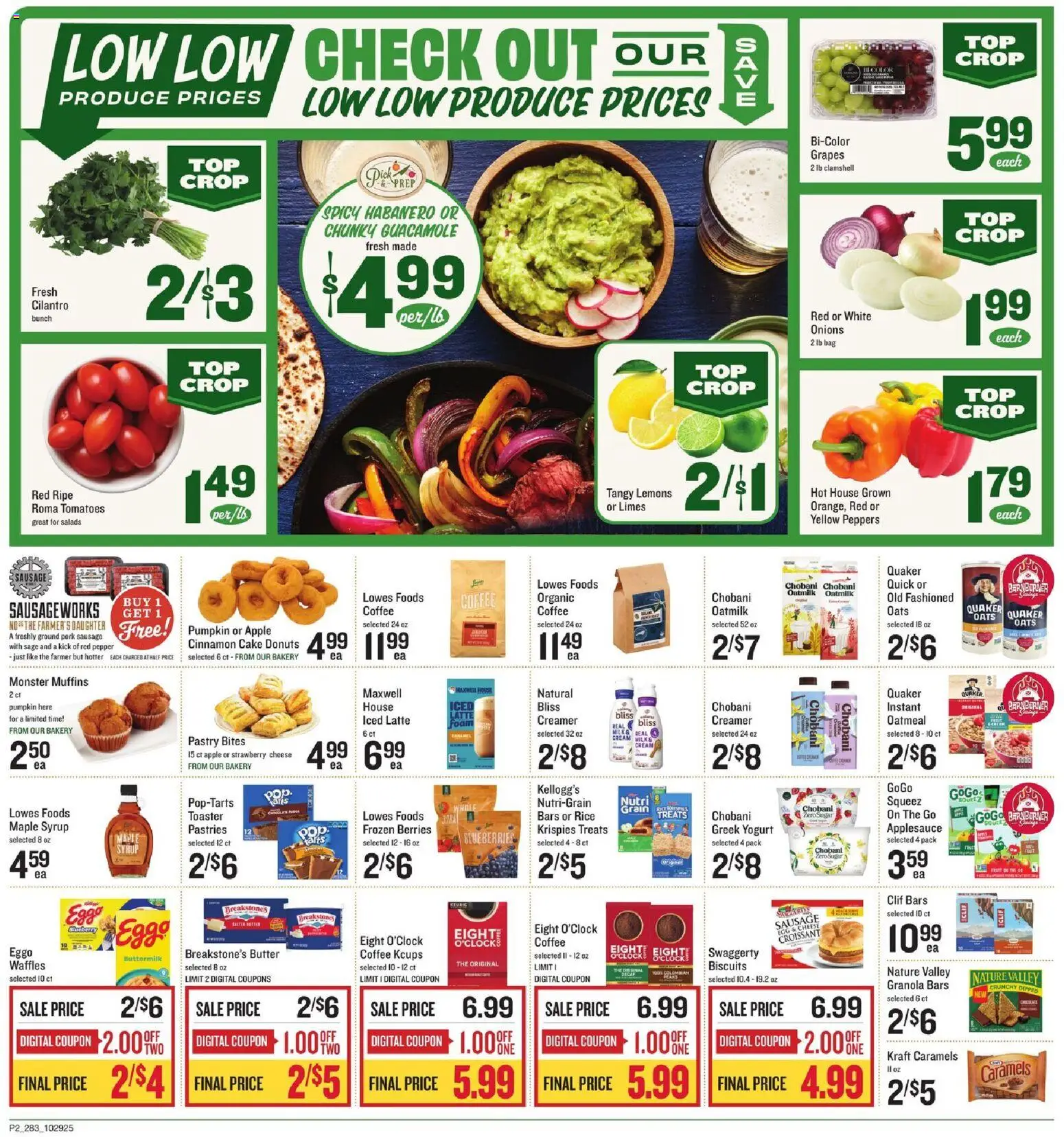 Lowes Foods Weekly Ad - valid from 29.10.2025 | Page: 2 | Products: Butter, Sugar, Pepper, Bag