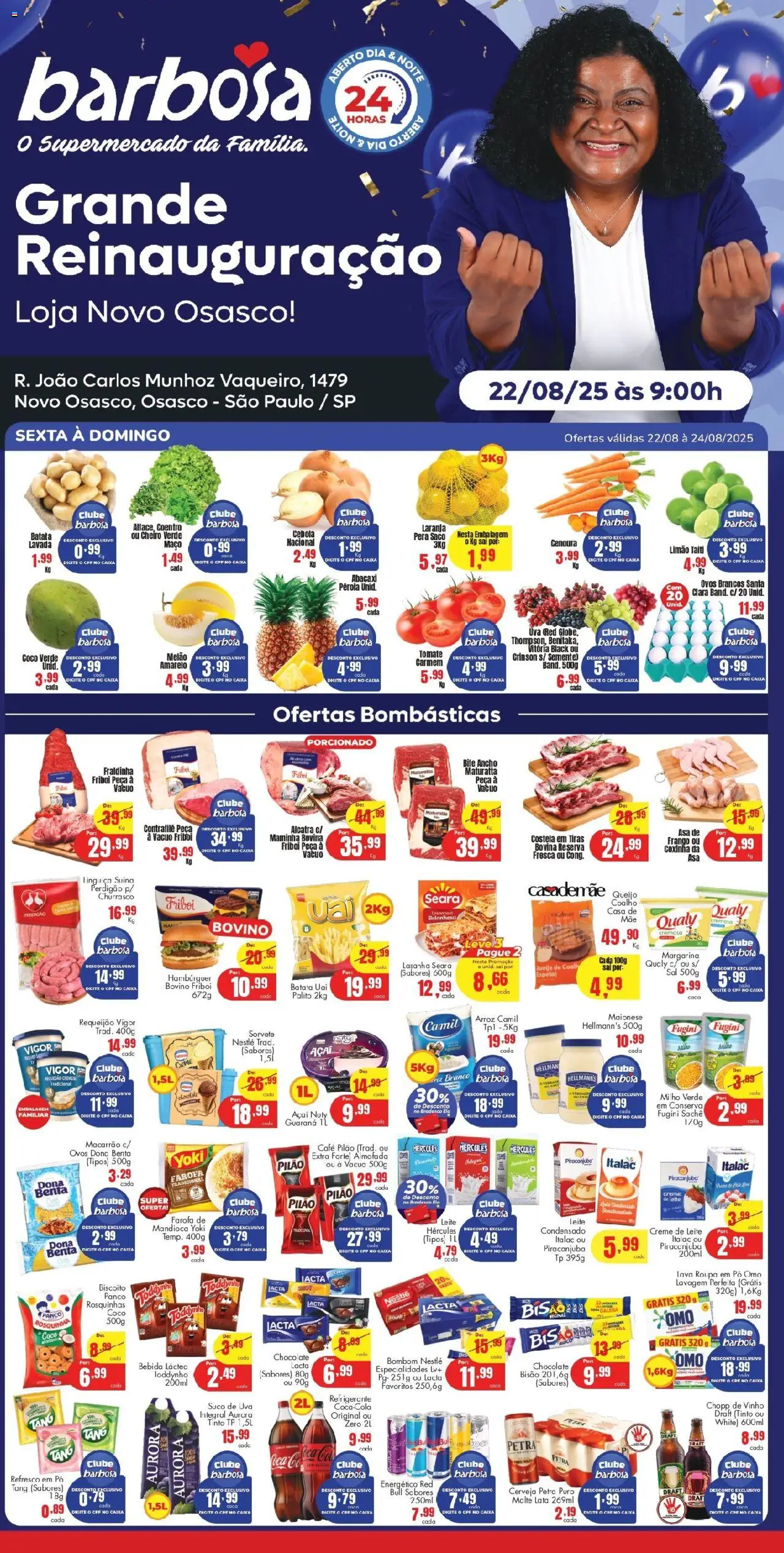 Barbosa Supermercados Folheto - válido de 22.08.2025 | Página: 1 | Produtos: Melão, Leite, Suco, Cerveja