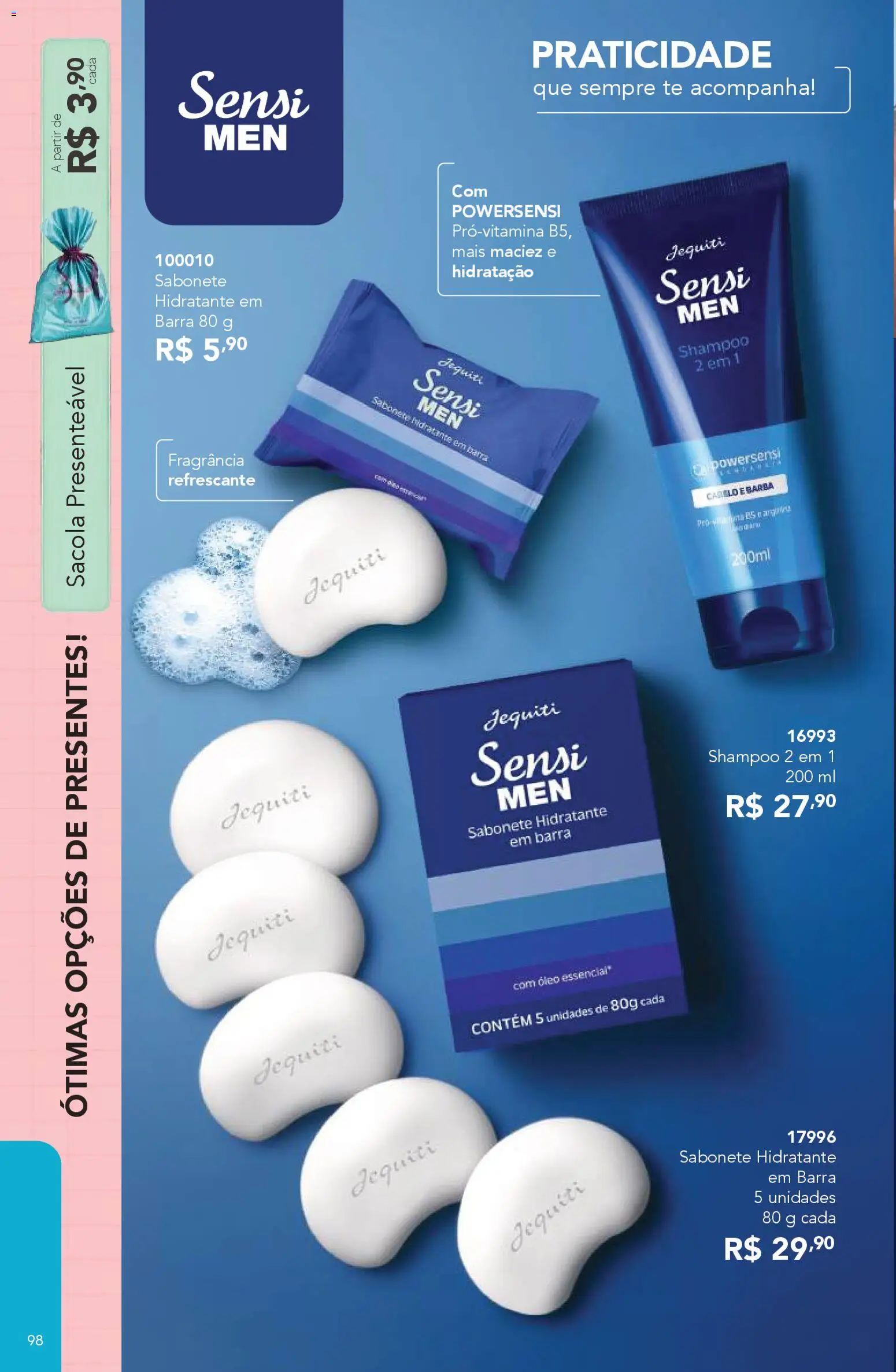 Jequiti Folheto - válido de 06.03.2026 | Página: 98 | Produtos: Shampoo, Fragrância, Óleo, Sabonete