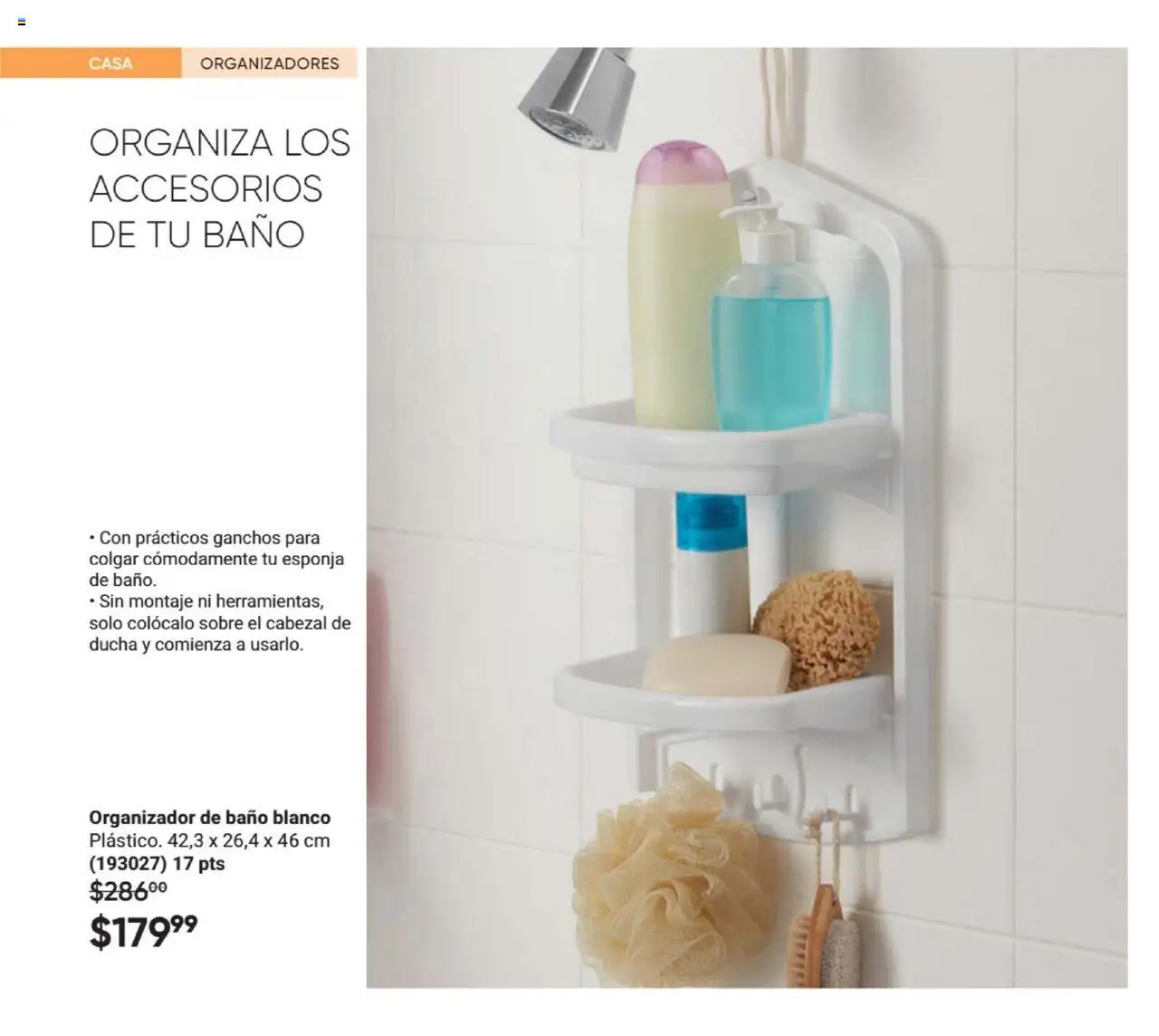 Nuevas ofertas de AVON válidas en toda la República Mexicana desde el 09.10.2025. ¡Encuentra las mejores ofertas en AVON - Casa & Estilo 16 2025! | Página: 100 | Productos: Esponja, Organizador, Baño, Sobre