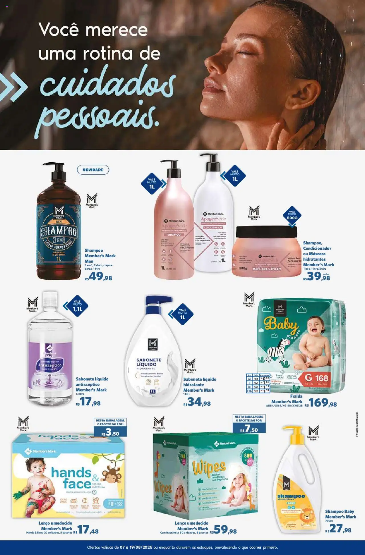 Sam's Club Folheto - válido de 07.08.2025 | Página: 9 | Produtos: Shampoo, Lenço, Lenço umedecido, Sabonete líquido