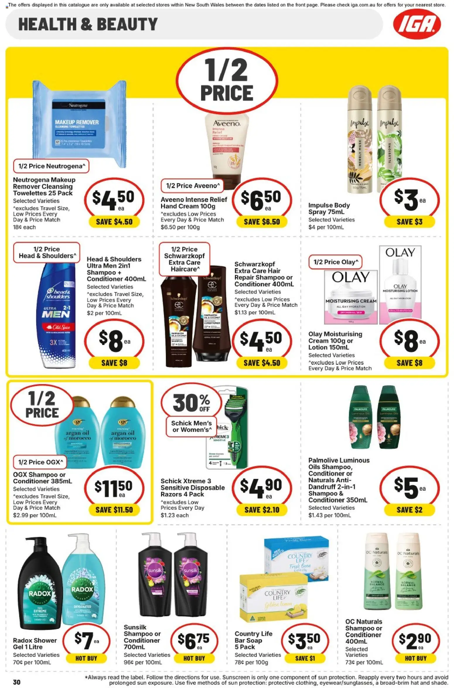 IGA catalogue - valid from 24.12.2025 | Page: 33 | Products: Conditioner, Sunscreen, Lotion, Cream