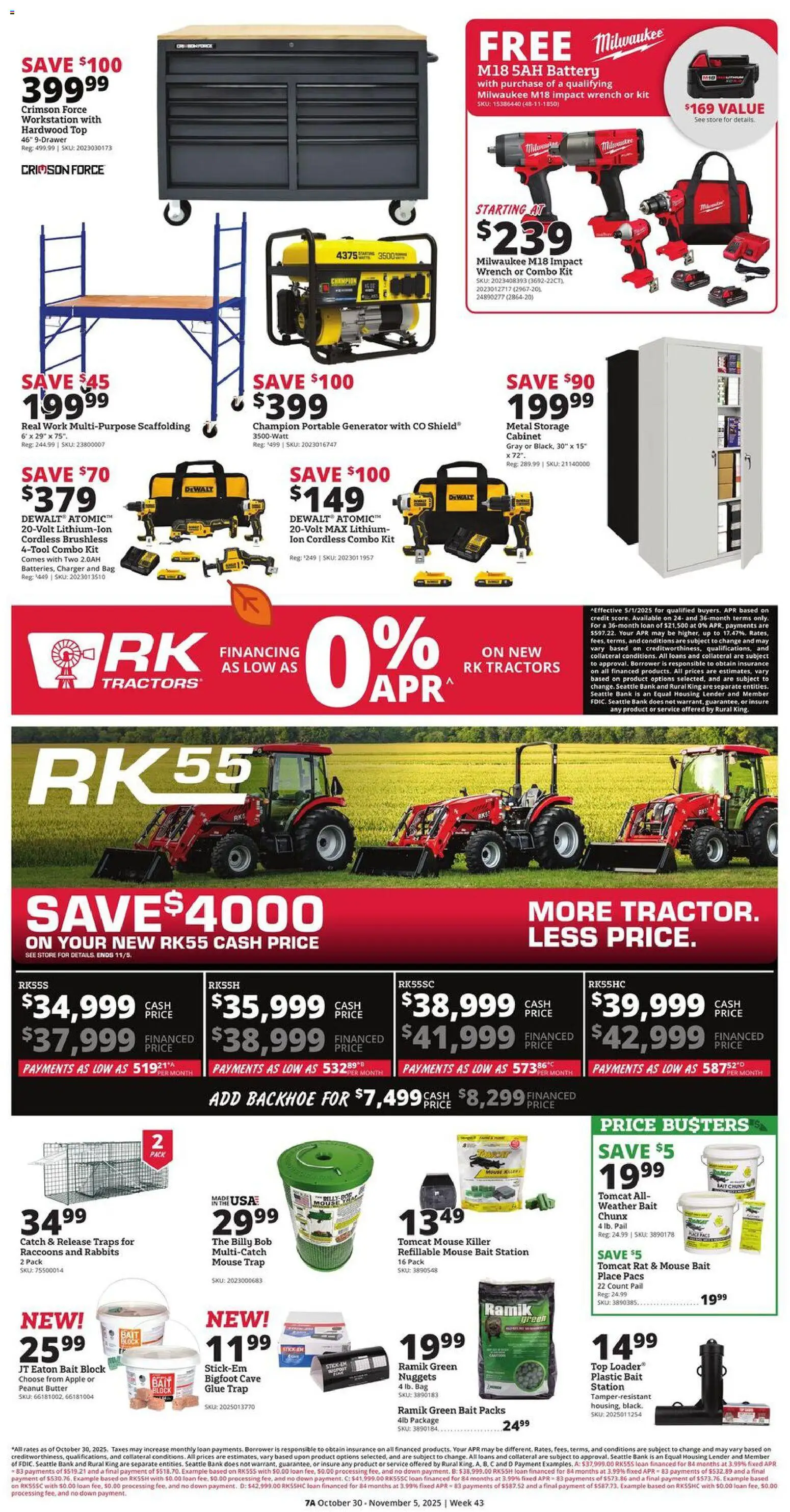 Rural King Weekly Ad - valid from 30.10.2025 | Page: 7 | Products: Wrench, Charger, Mouse, Bait