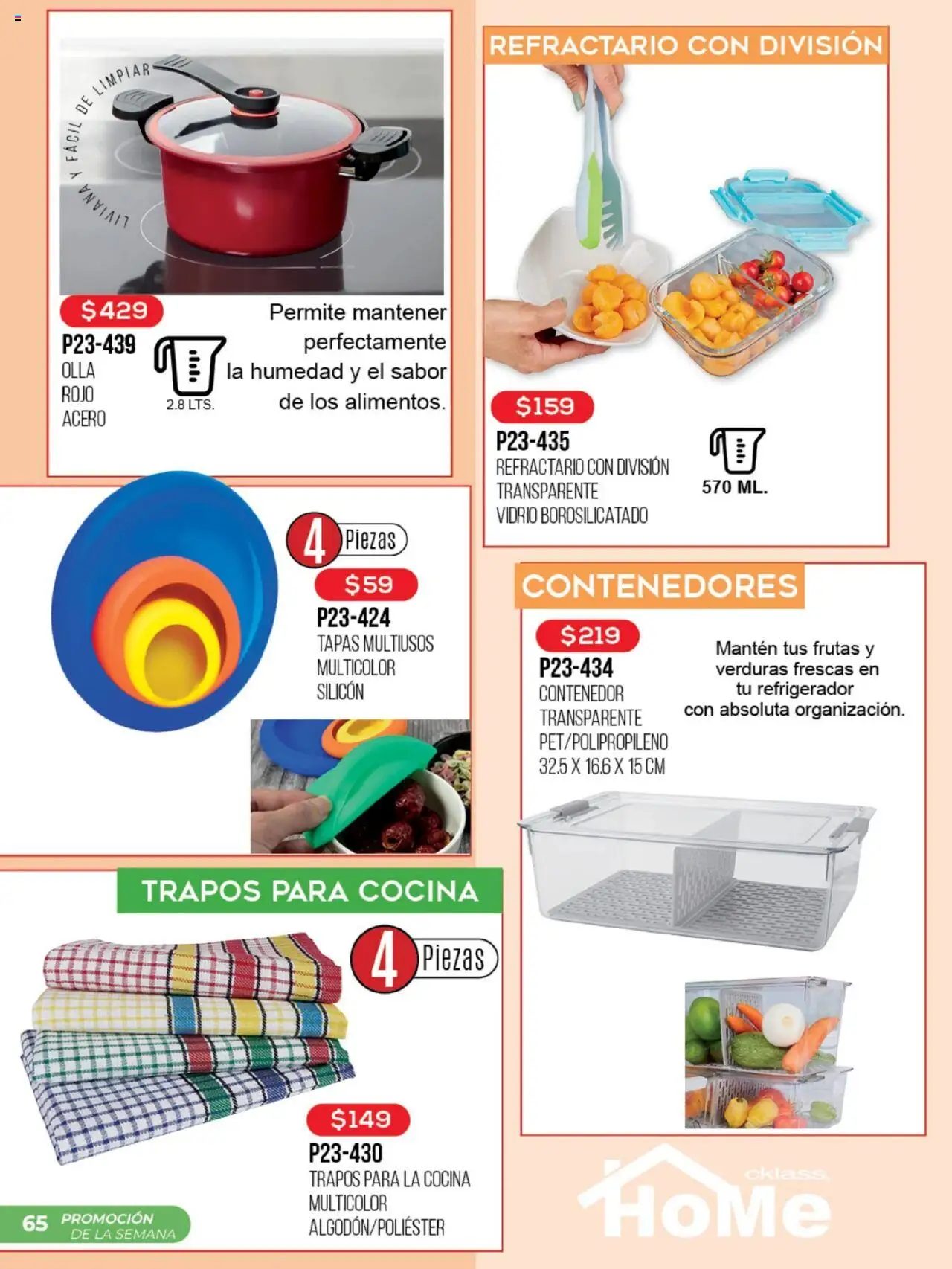 Nuevas ofertas de Cklass válidas en toda la República Mexicana desde el 01.10.2025. ¡Encuentra las mejores ofertas en Cklass - Catálogo Promoción De La Semana! | Página: 66 | Productos: Refrigerador, Cocina, Contenedor, Olla