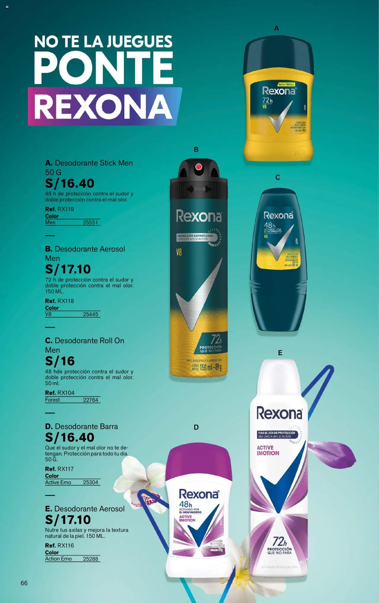 Catálogo Leonisa válido desde 24.06.2025 | Página: 66 | Productos: Desodorante, Antitranspirante, Té