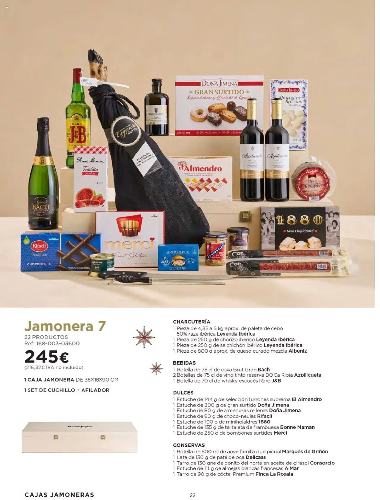 Nuevas ofertas de El Corte Inglés válidas en toda la República Mexicana desde el 03.10.2025. ¡Encuentra las mejores ofertas en El Corte Inglés - Catálogo Cestas Navidad 2025! | Página: 22 | Productos: Bombones, Almendras, Queso, Cava