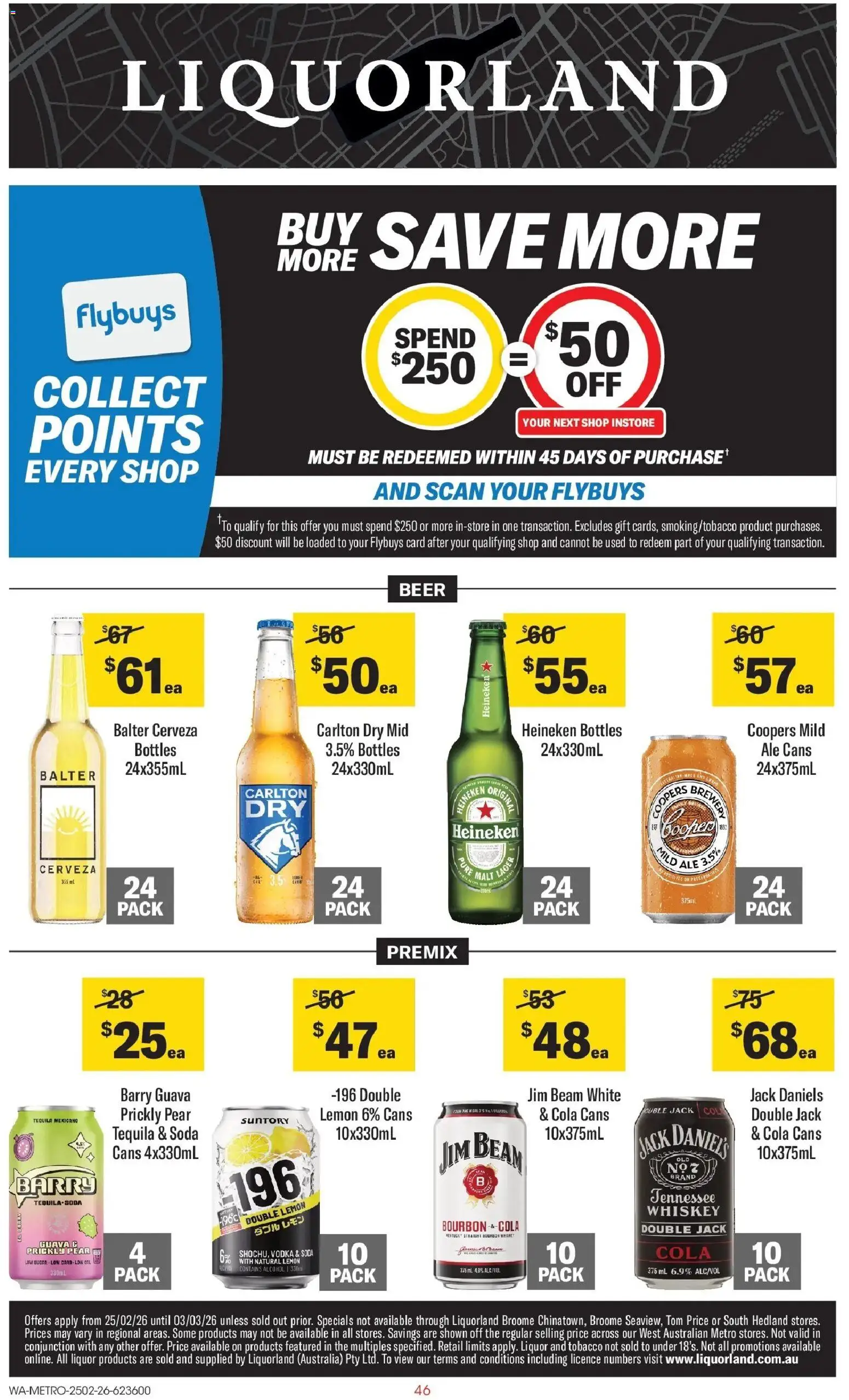 Coles catalogue - valid from 25.02.2026 | Page: 46 | Products: Beer, Bourbon, Whiskey, Lemon