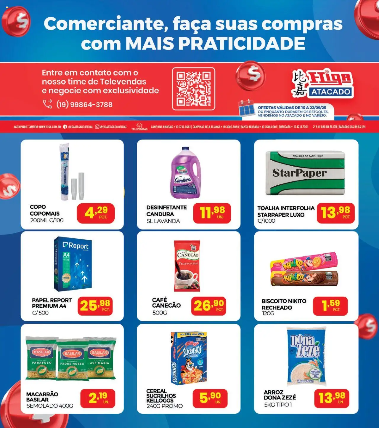 Higa Atacado Folheto - válido de 16.09.2025 | Página: 1 | Produtos: Café, Macarrão, Sucrilhos, Desinfetante