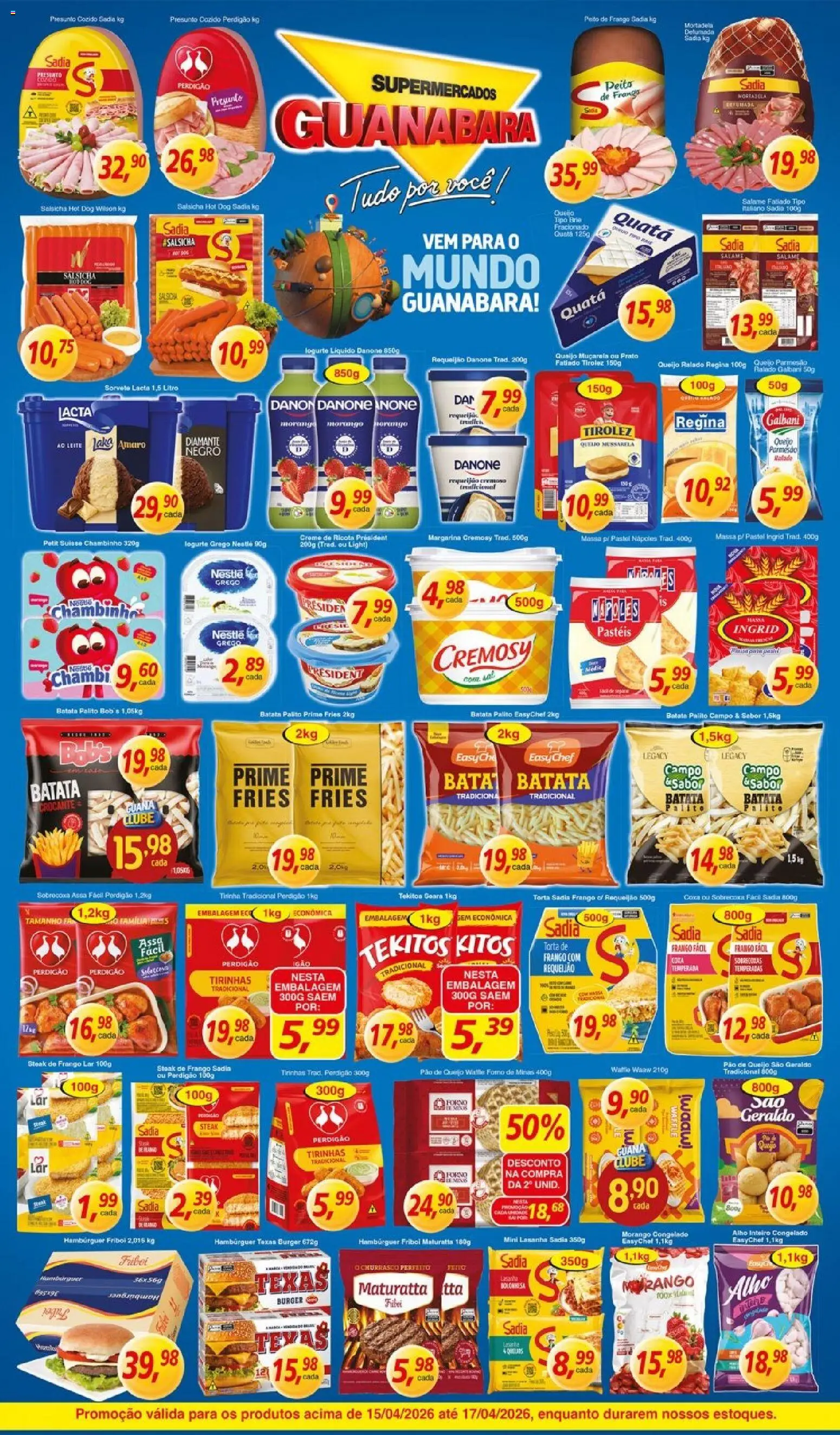 Supermercados Guanabara Folheto - válido de 15.04.2026 | Página: 8 | Produtos: Leite, Brie, Sorvete, Mussarela