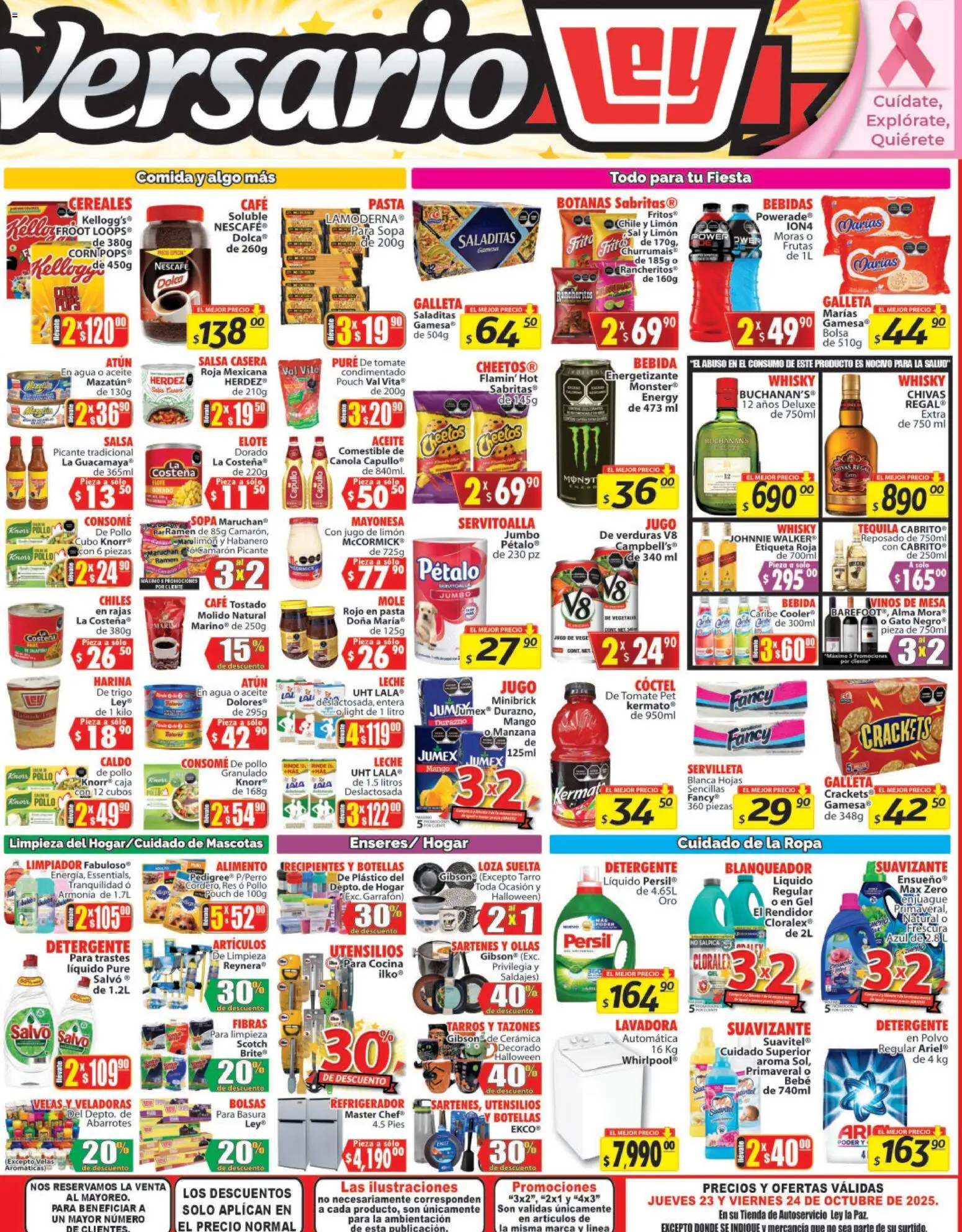 Nuevas ofertas de Casa Ley válidas en toda la República Mexicana desde el 23.10.2025. ¡Encuentra las mejores ofertas en Casa Ley folleto Autoservicio! | Página: 4 | Productos: Sal, Jugo, Pure de Tomate, Mesa