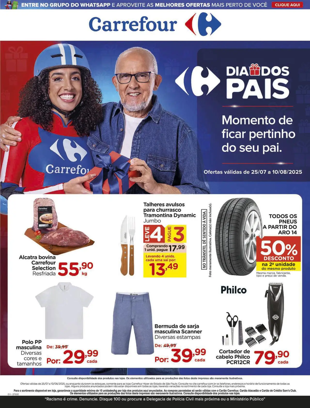 Carrefour Folheto - válido de 25.07.2025 | Página: 1 | Produtos: Scanner, Talheres, Alcatra, Pneus