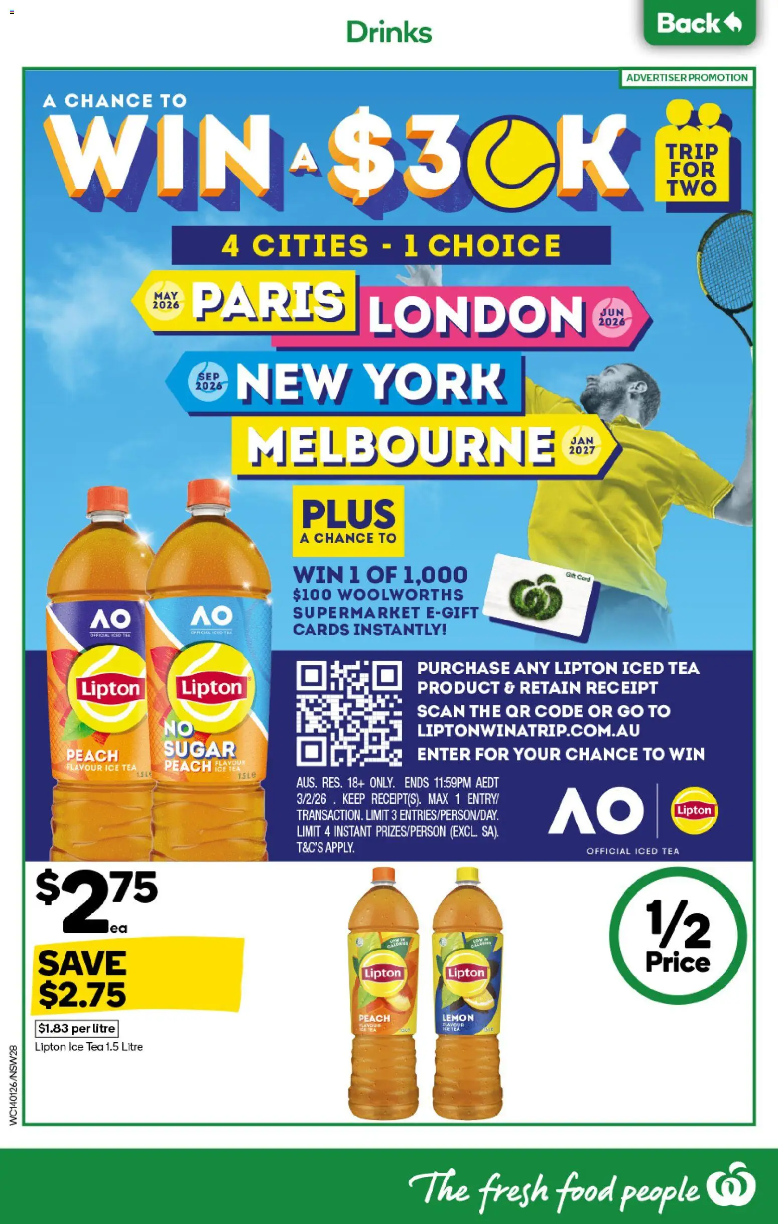 Woolworths catalogue - valid from 14.01.2026 | Page: 28 | Products: Tea, Sugar, Lemon, Peach