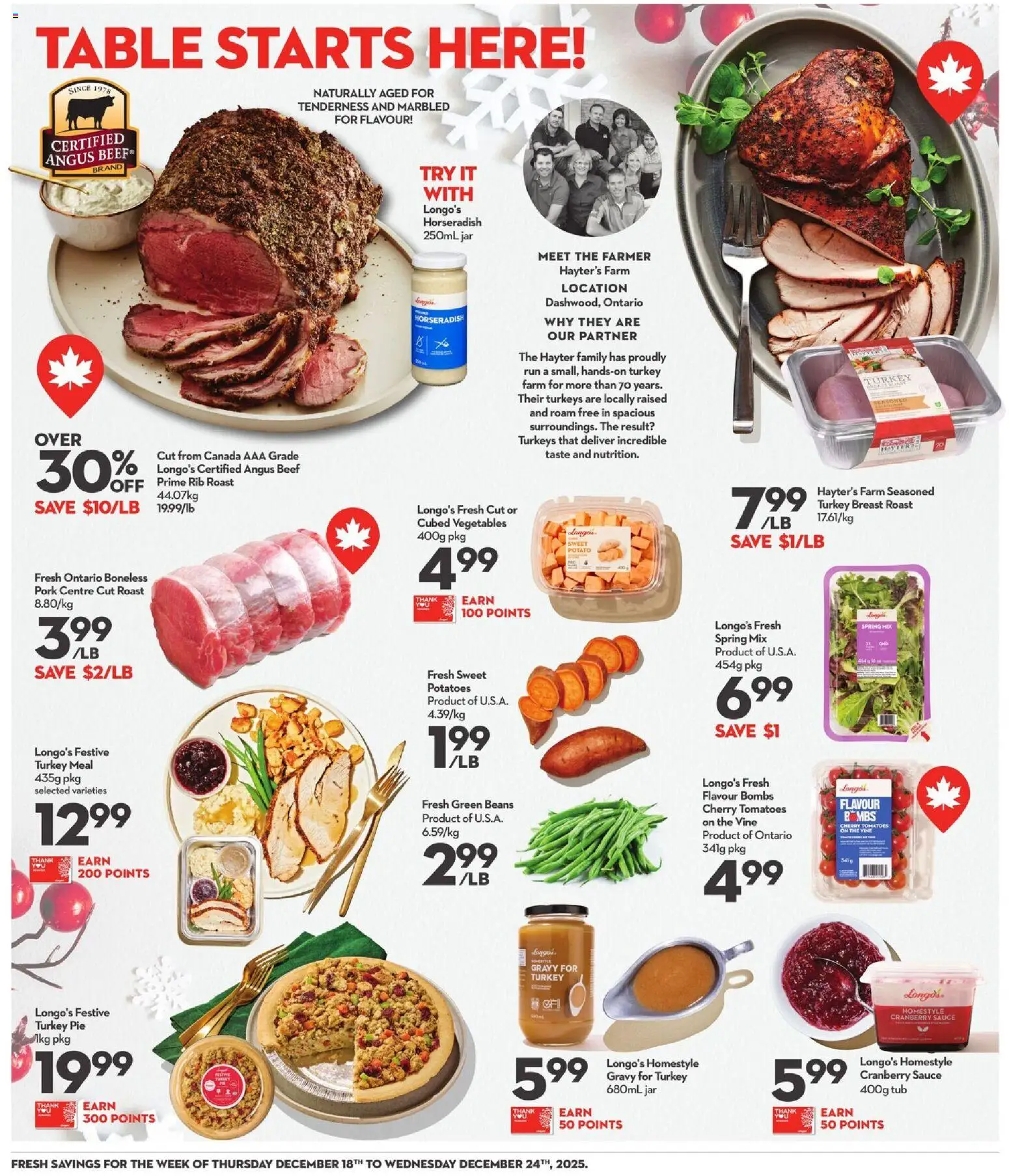 Longo's flyer valid from 18.12.2025 | Page: 9 | Products: Beef, Table, Pork, Tomatoes
