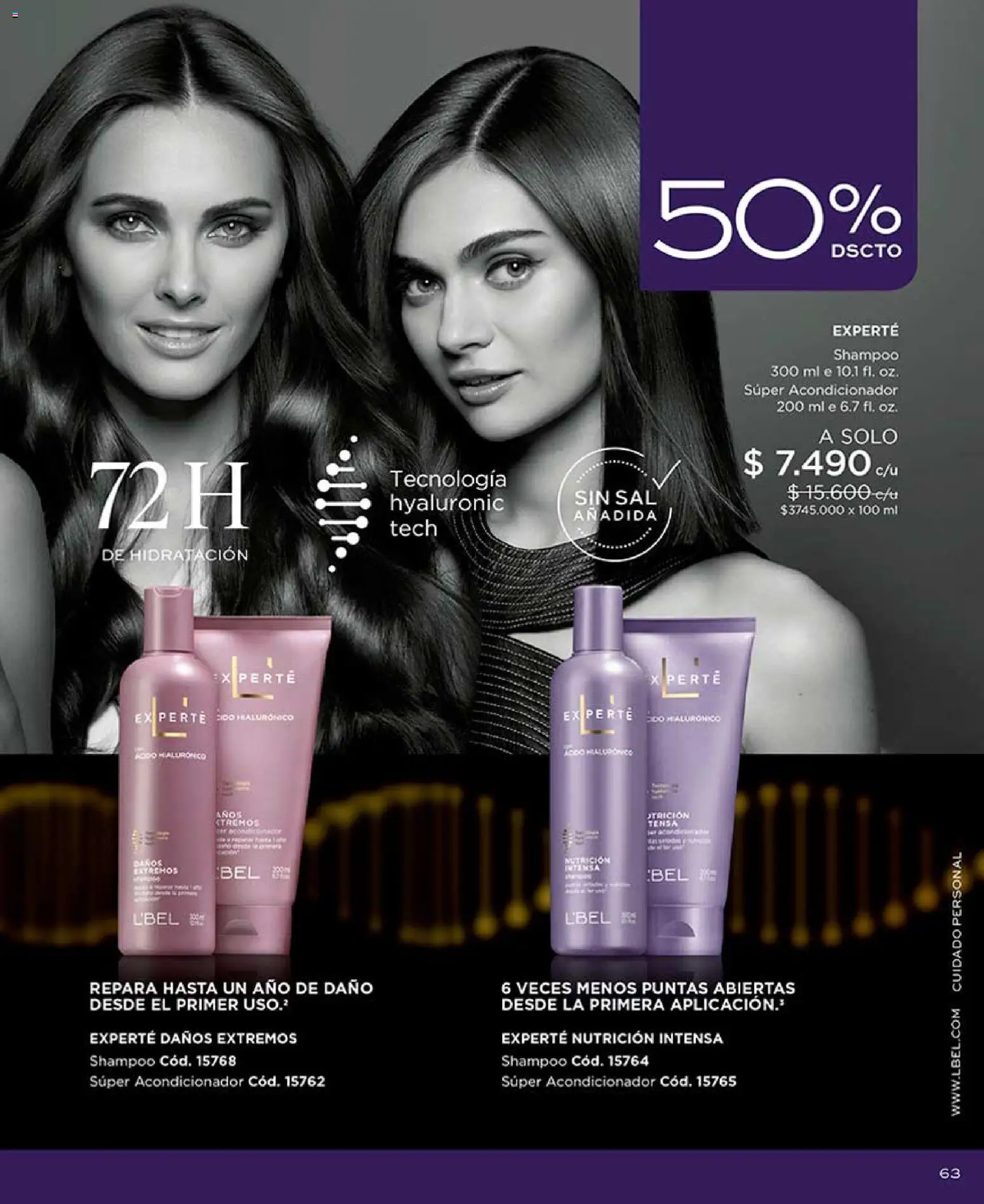 Catálogo L'Bel Campaña 7 │ válido desde el 18.04.2026 | Página: 63 | Productos: Sal, Acondicionador, Shampoo