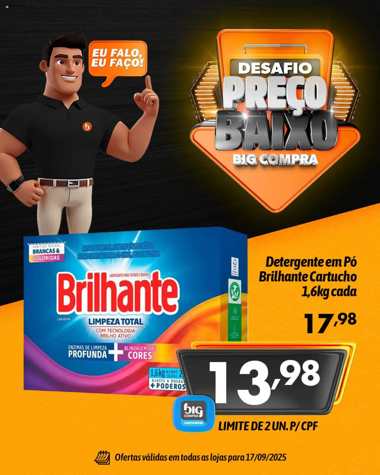 Big Compra Folheto - válido de 17.09.2025 | Página: 4 | Produtos: Pó, Detergente, Roupas, Baixo