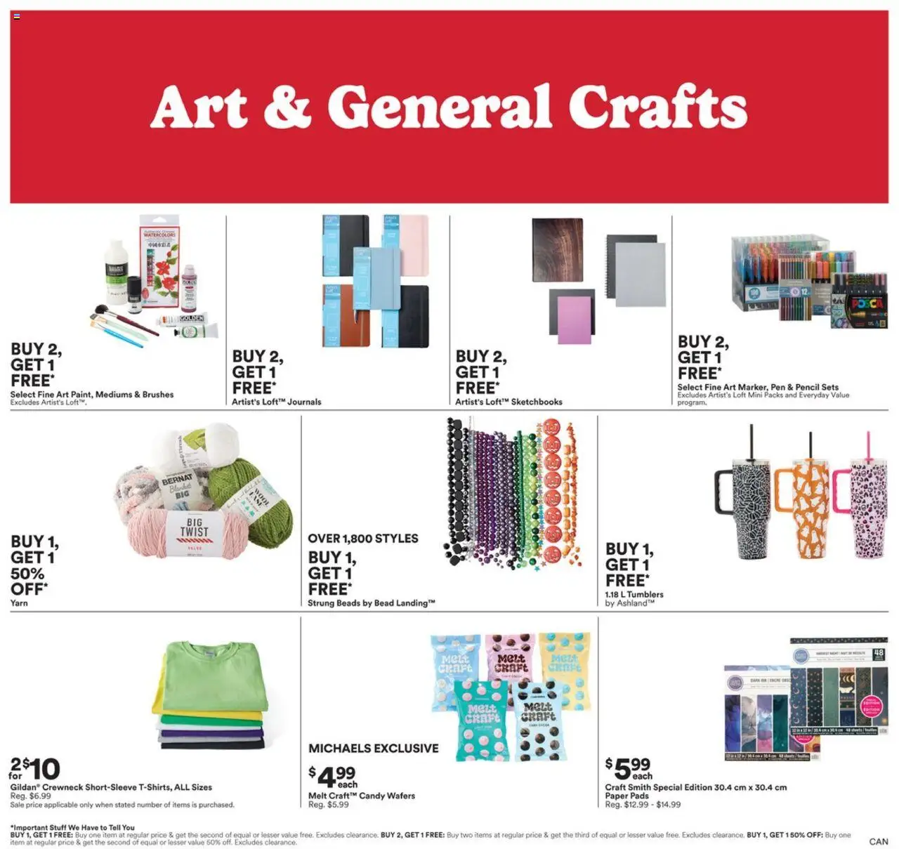 Michaels Sale Ad - valid from 20.10.2025 | Page: 7 | Products: Blanket, Brushes, Pencil, Pen