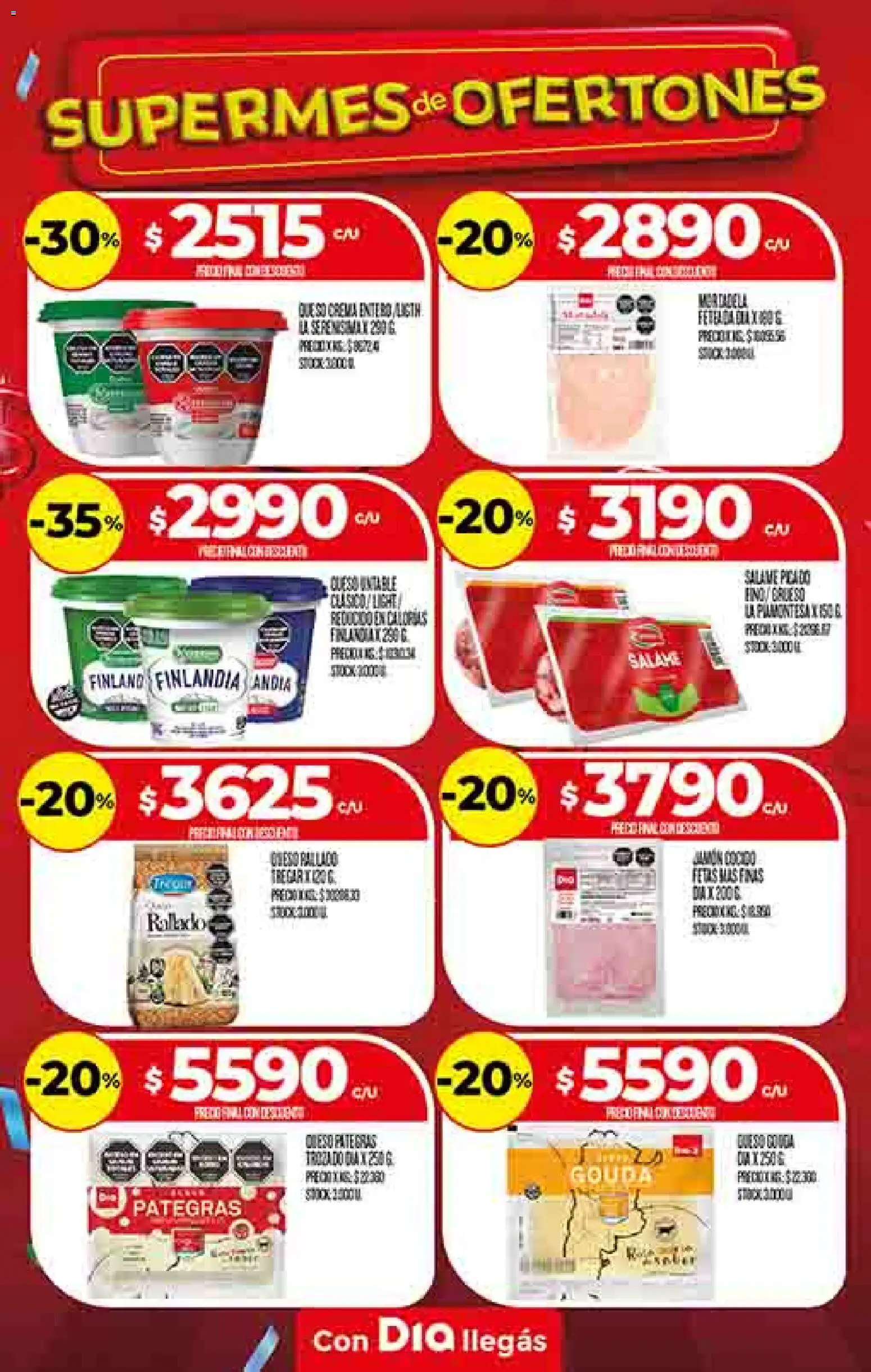 Supermercado DIA Ofertas │ válido desde el 22.10.2025 | Página: 11 | Productos: Queso, Salame, Crema