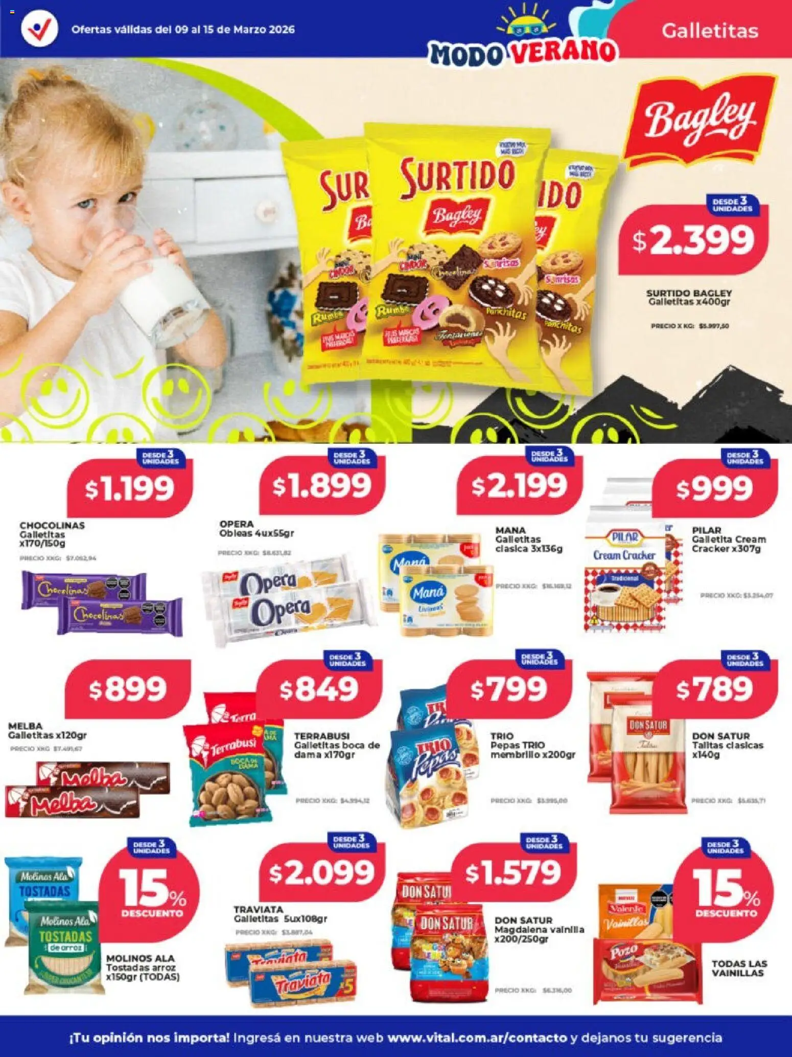 Vital - Ofertas -  Resistencia │ válido desde el 09.03.2026 | Página: 14 | Productos: Galletitas, Lima, Magdalena, Arroz