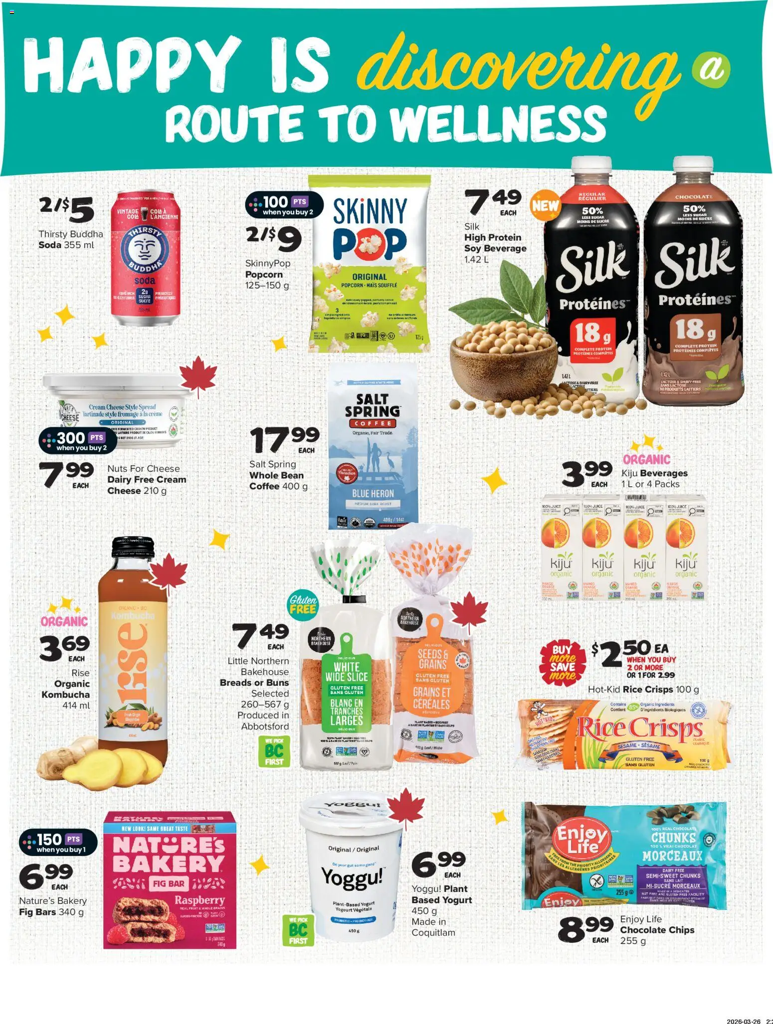 Thrifty Foods flyer valid from 09.04.2026 | Page: 18 | Products: Nuts, Cream, Bakery, Cheese