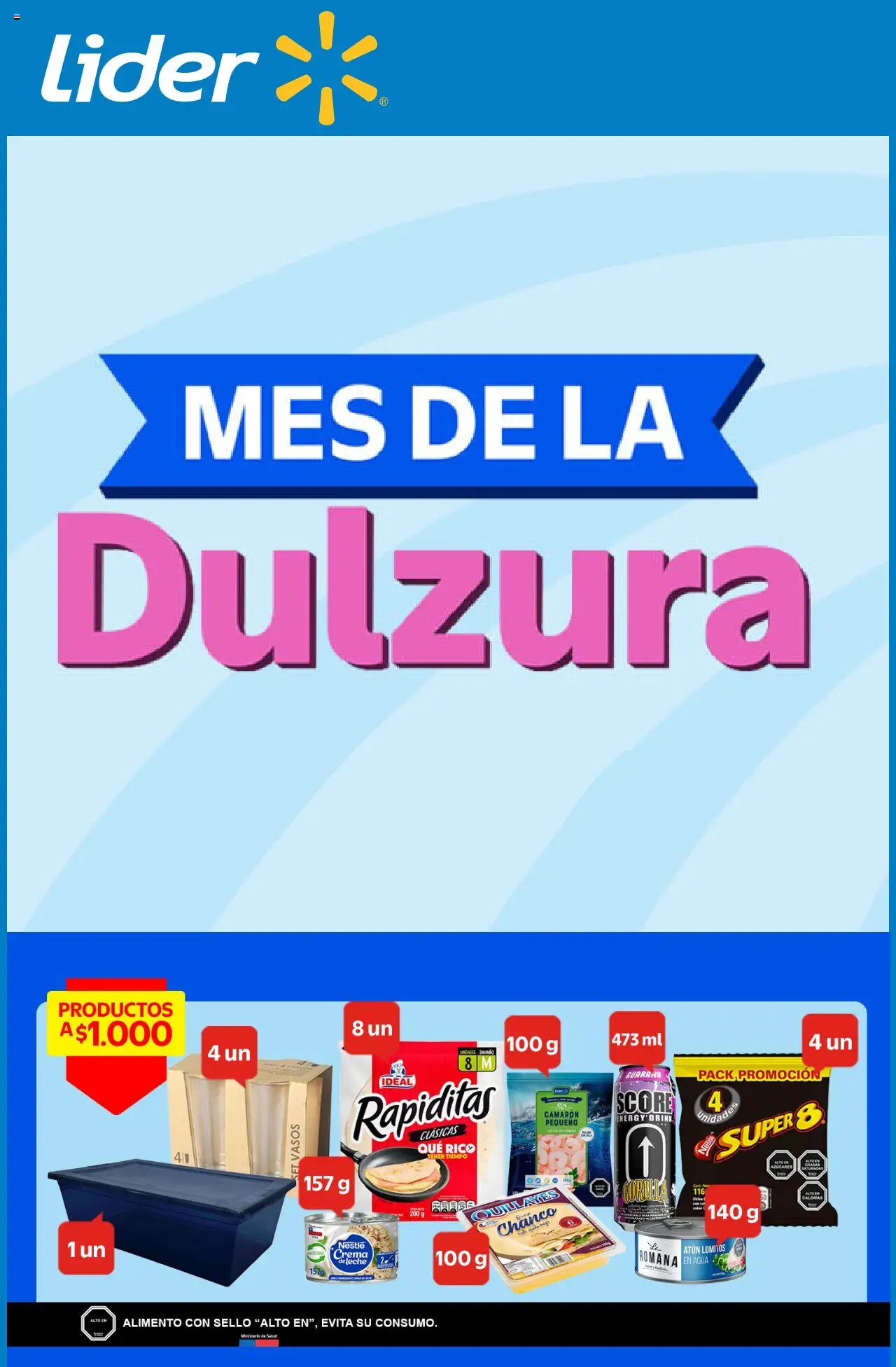 Lider ofertas  │ válido desde el 05.08.2025 | Página: 1 | Productos: Atún, Agua, Vasos, Crema