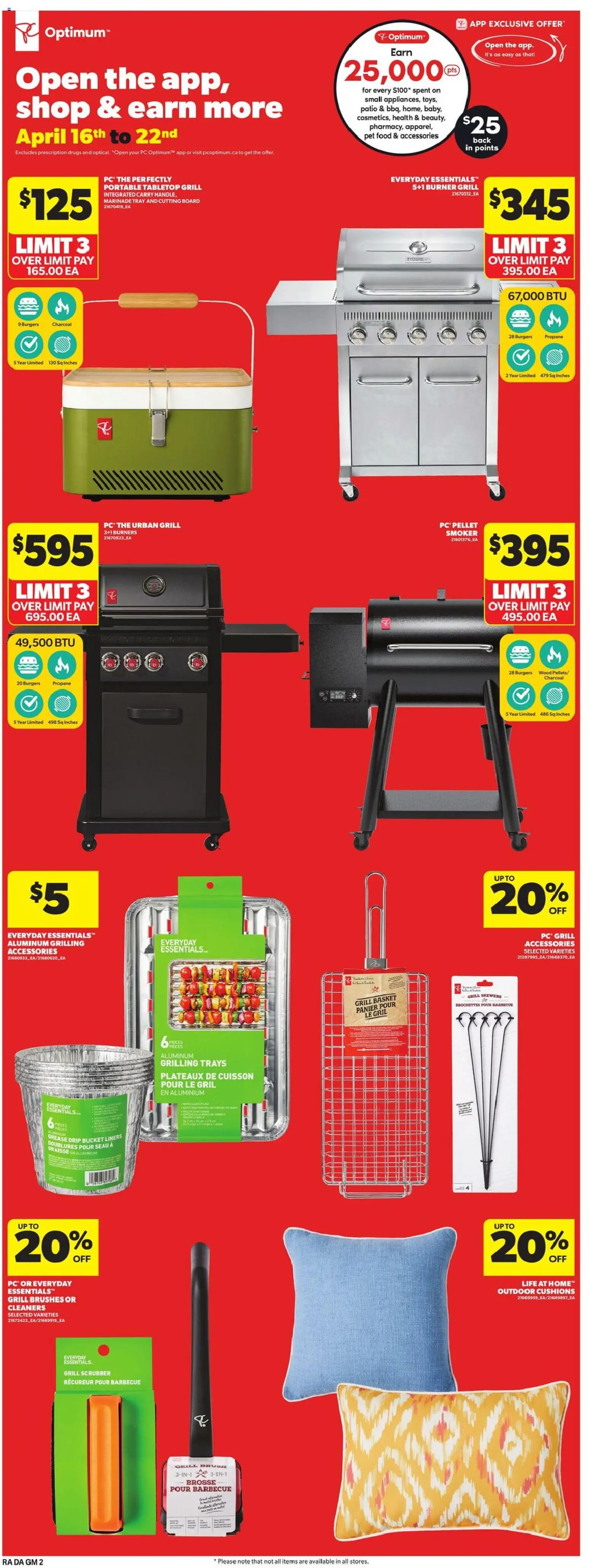 Atlantic Superstore flyer valid from 16.04.2026 | Page: 22 | Products: PC, Grill, Brush, Basket