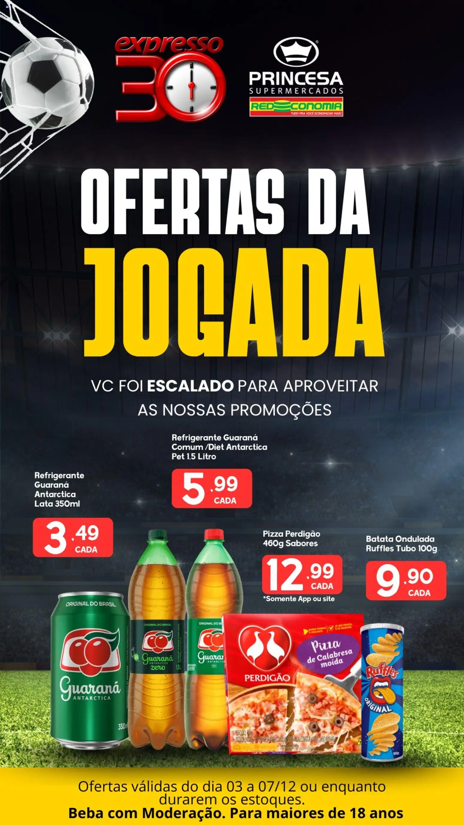 Princesa Folheto - válido de 03.12.2025 | Página: 3 | Produtos: Guaraná, Pizza, Refrigerante, Batata