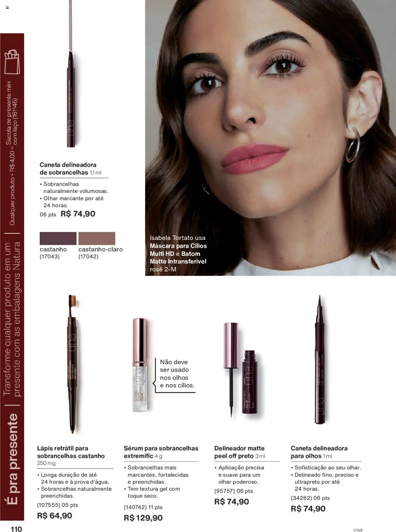 Natura Folheto - válido de 01.10.2025 | Página: 110 | Produtos: Máscara para cílios, Delineador, Caneta, Sérum