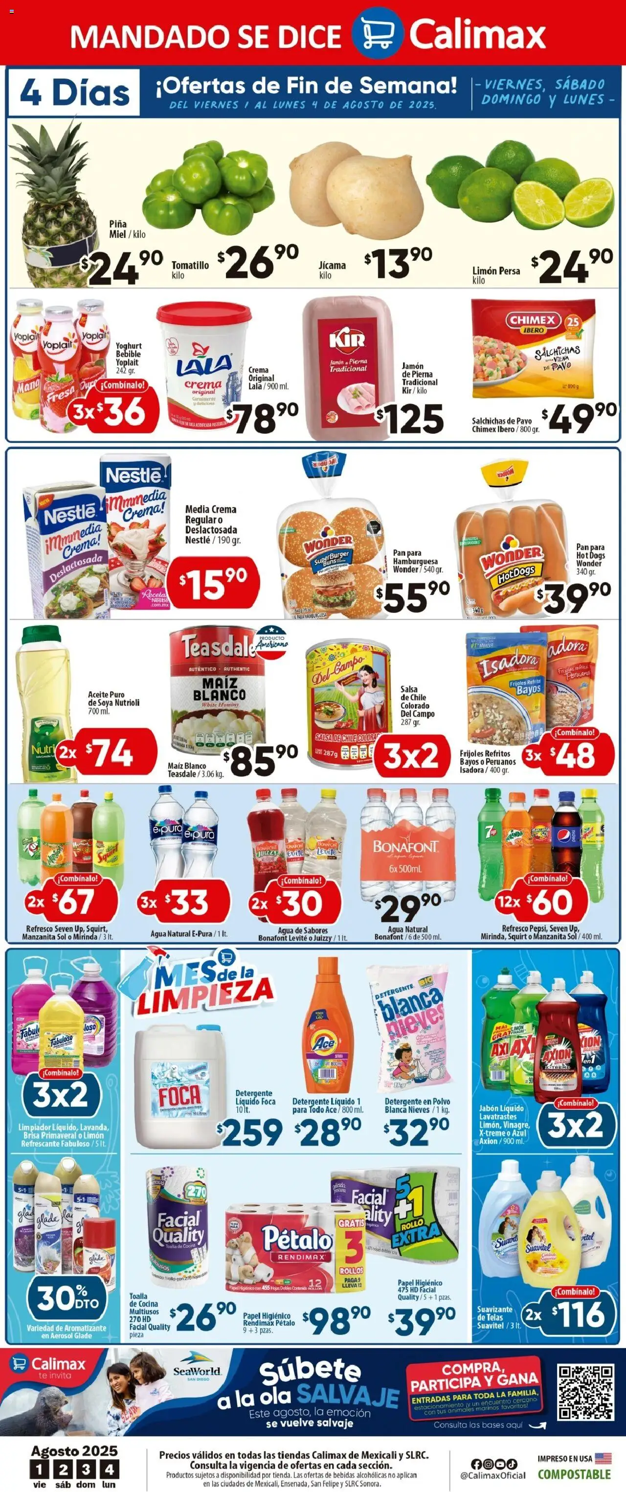 Nuevas ofertas de Calimax válidas en toda la República Mexicana desde el 01.08.2025. ¡Encuentra las mejores ofertas en Calimax - Folleto Mexicali! | Página: 6 | Productos: Detergente, Suavizante, Polvo, Jabón