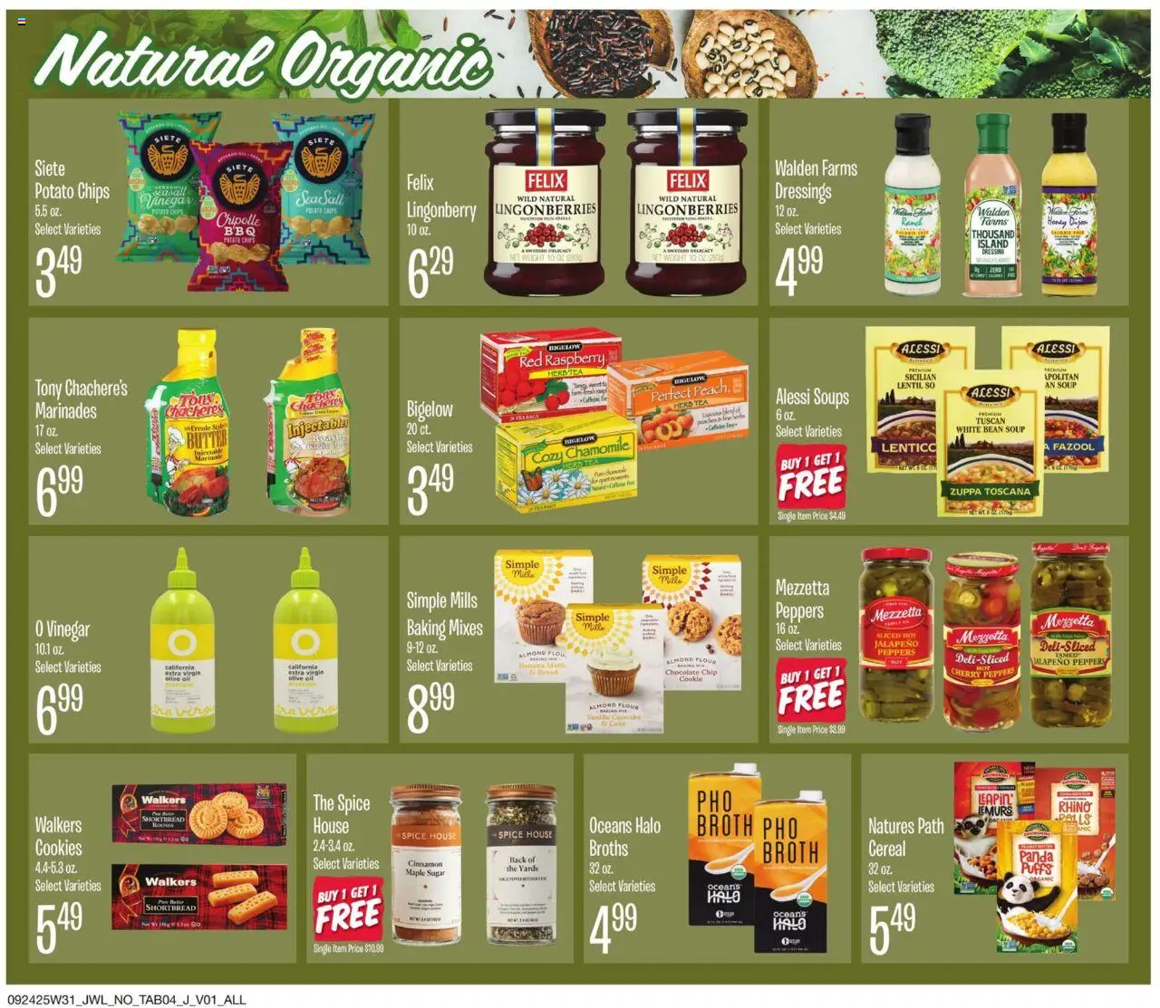 Jewel Osco Organics Guide - valid from 24.09.2025 | Page: 4 | Products: Peaches, Cookies, Raspberry, Cupcake