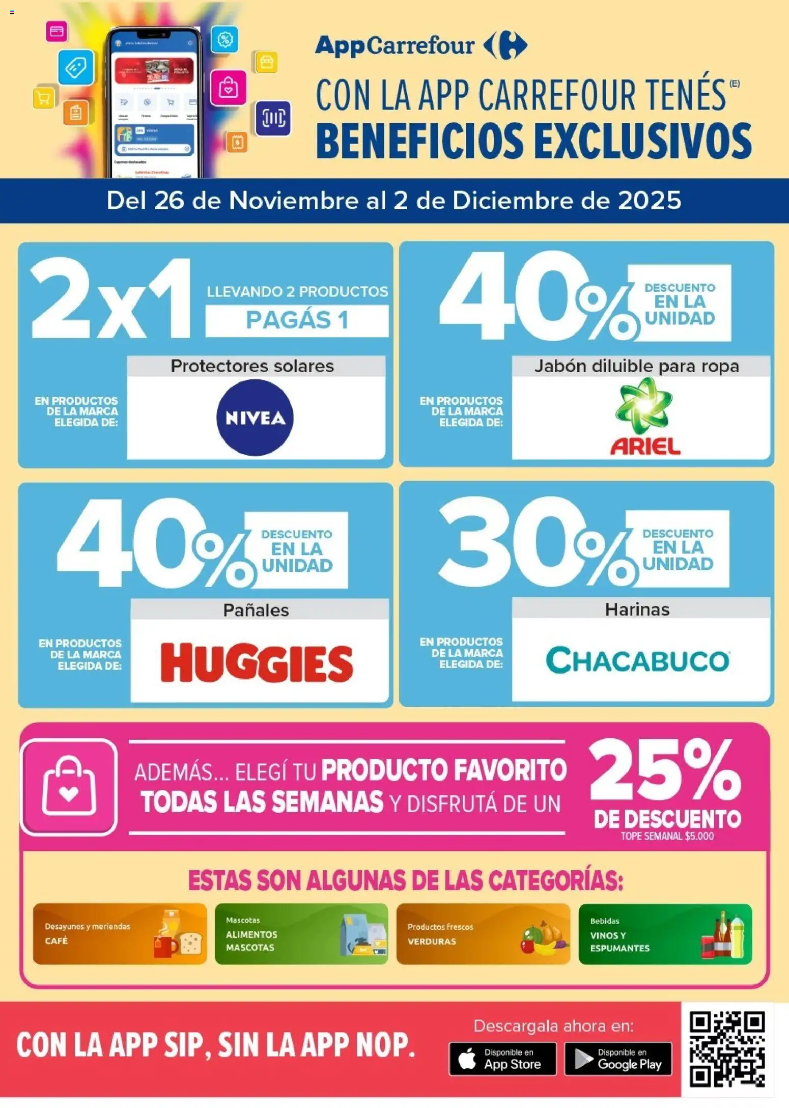 Carrefour ofertas │ válido desde el 26.11.2025 | Página: 2 | Productos: Jabón, Ropa, Café, Pañales